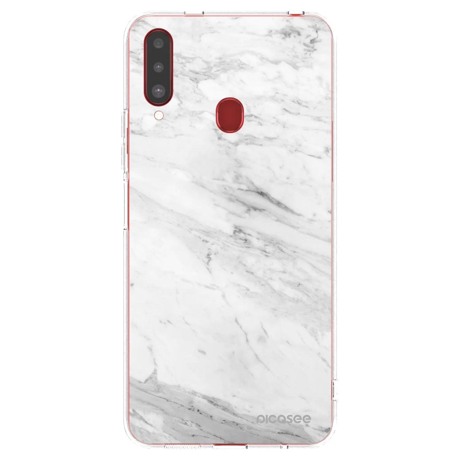 Picasee Samsung Galaxy A20s Hülle - Transparentes Silikon - White marble