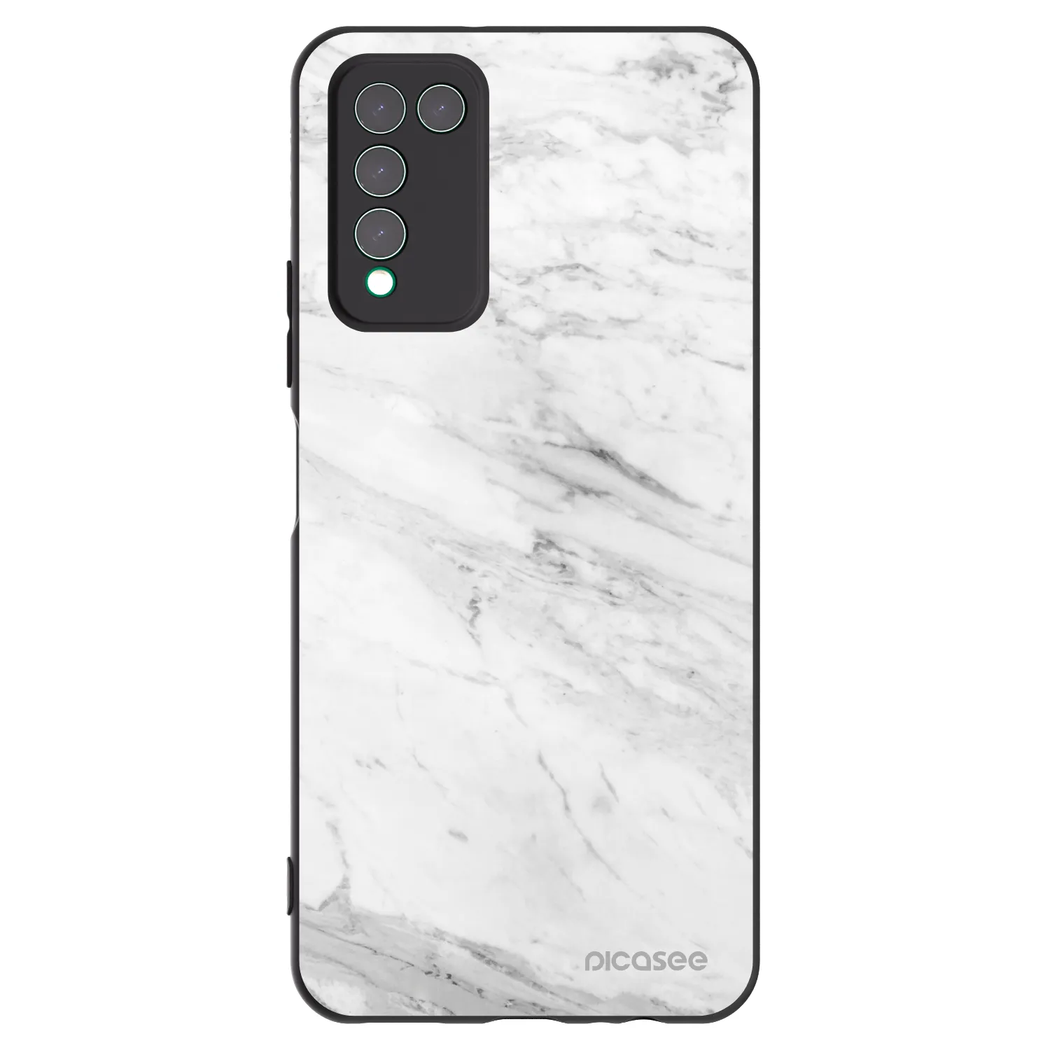 Picasee Honor 10X Lite Hülle - Schwarzes Silikon - White marble