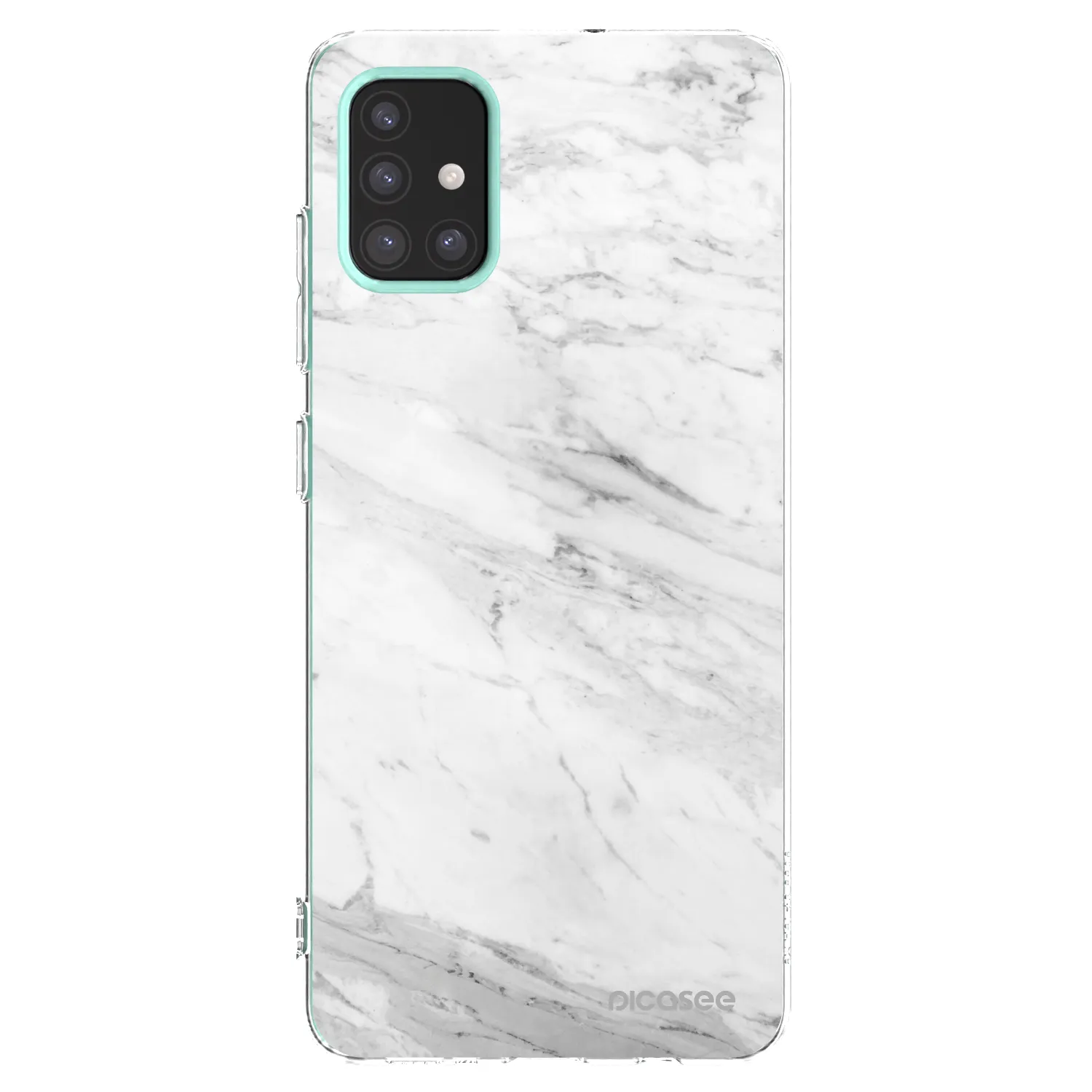 Picasee Samsung Galaxy M31s Hülle - Transparentes Silikon - White marble
