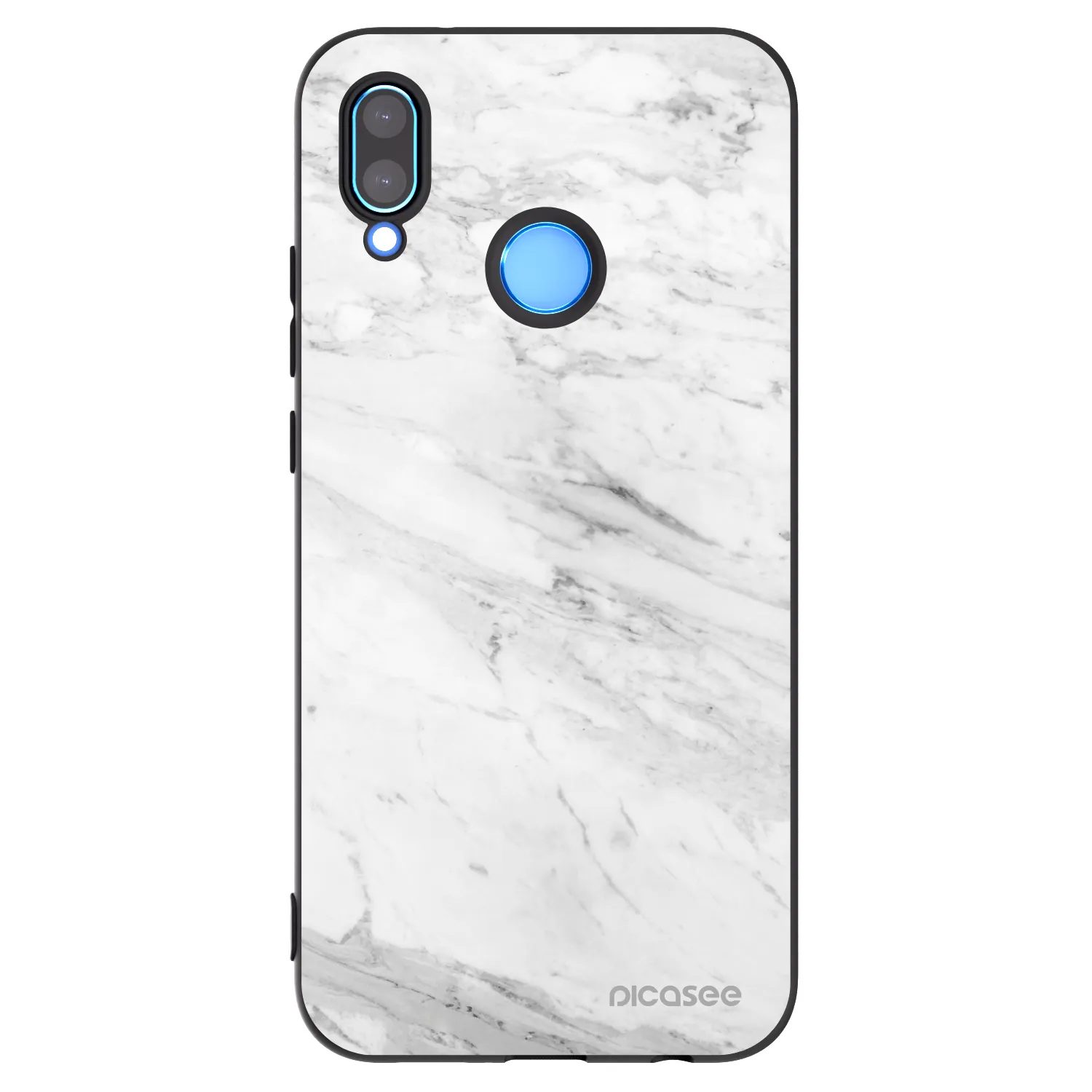 Picasee Huawei P20 Lite Hülle - Schwarzes Silikon - White marble