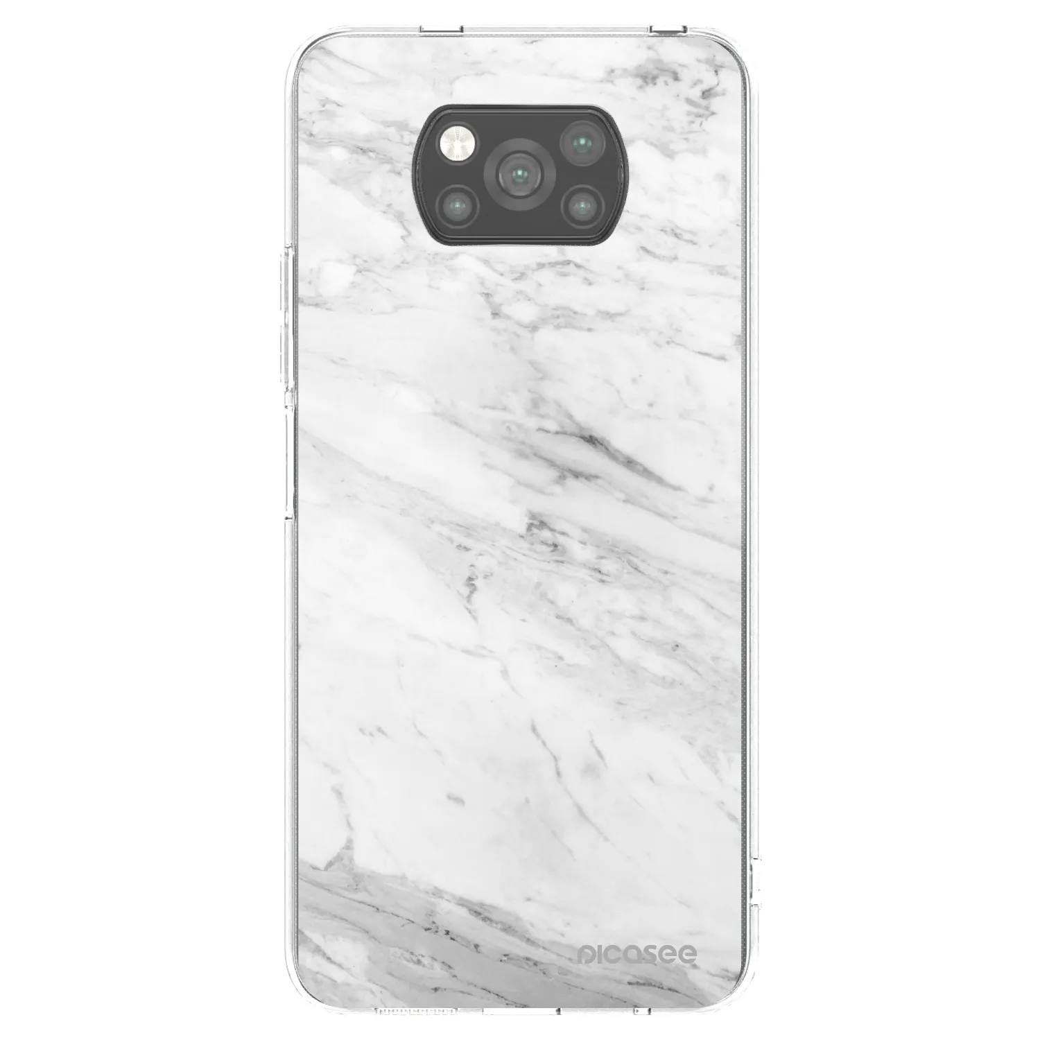 Picasee Xiaomi Poco X3 Pro Hülle - Schwarzes Silikon - White marble