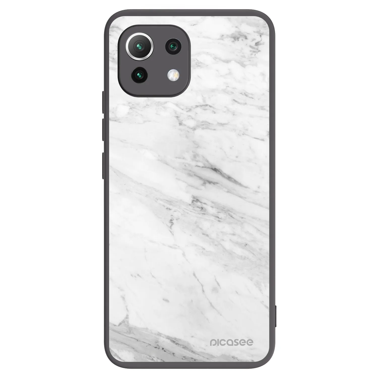Picasee Xiaomi Mi 11 Lite Hülle - Schwarzes Silikon - White marble