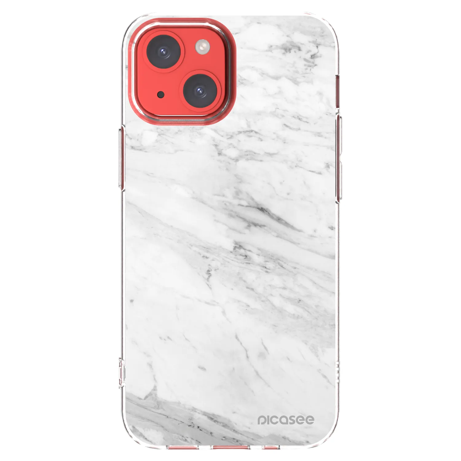 Picasee Apple iPhone 13 mini Hülle - Transparentes Silikon - White marble
