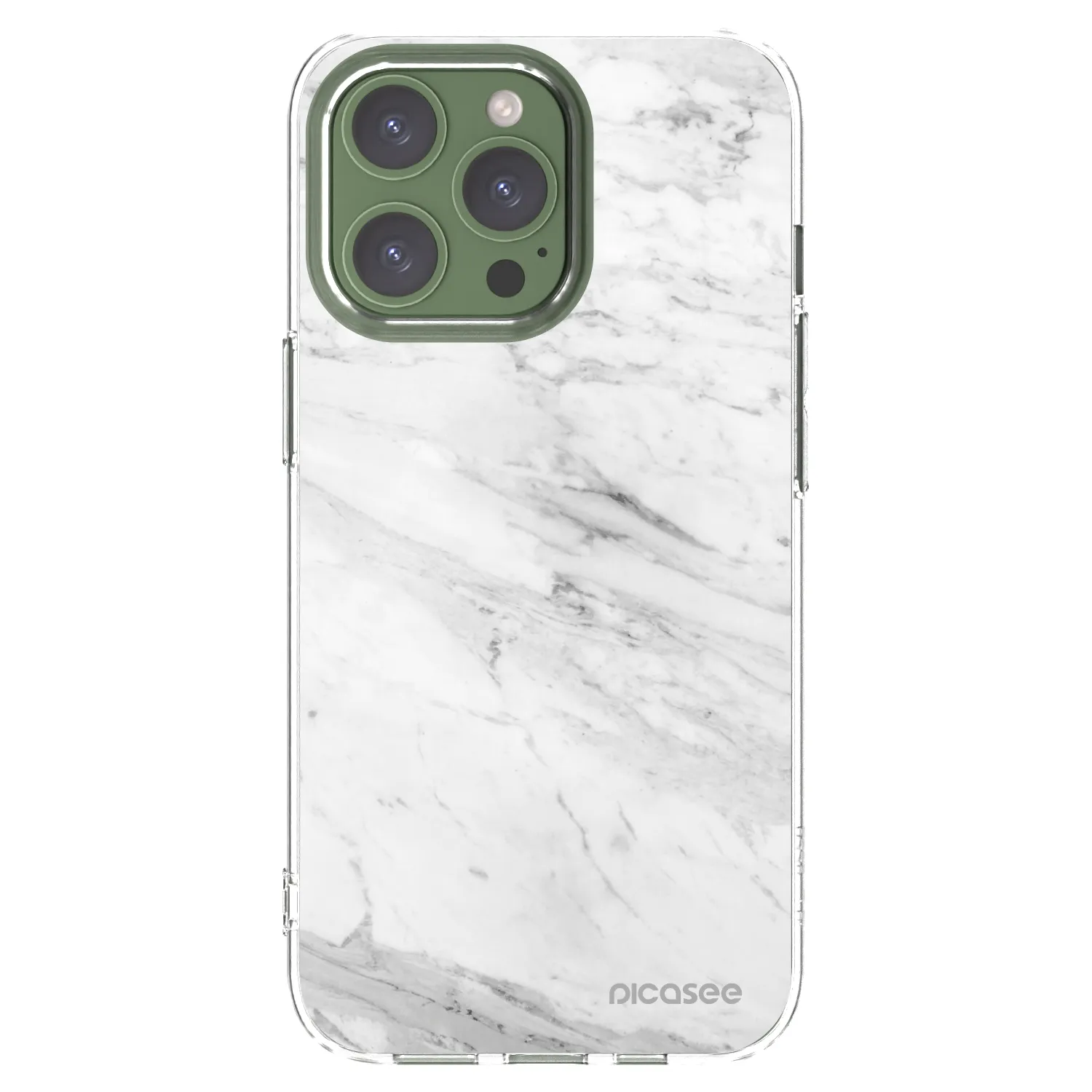 Picasee Apple iPhone 13 Pro Hülle - Transparentes Silikon - White marble