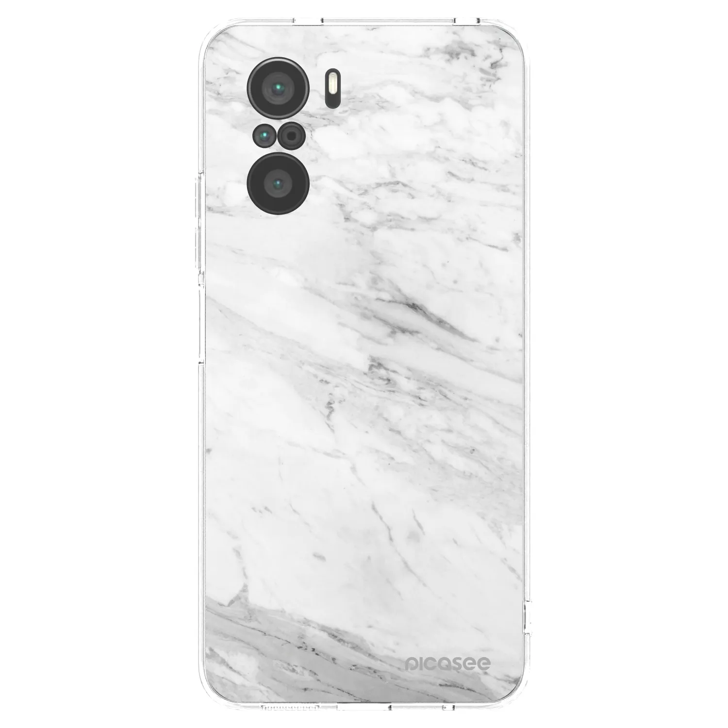 Picasee Xiaomi Poco F3 Hülle - Transparentes Silikon - White marble