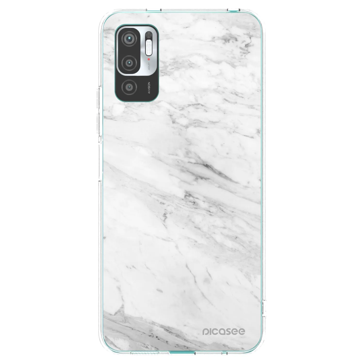 Picasee Xiaomi Redmi Note 10 5G Hülle - Transparentes Silikon - White marble