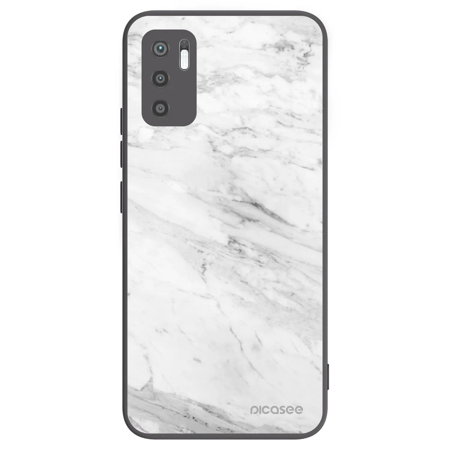 Picasee Xiaomi Redmi Note 10 5G Hülle - Schwarzes Silikon - White marble