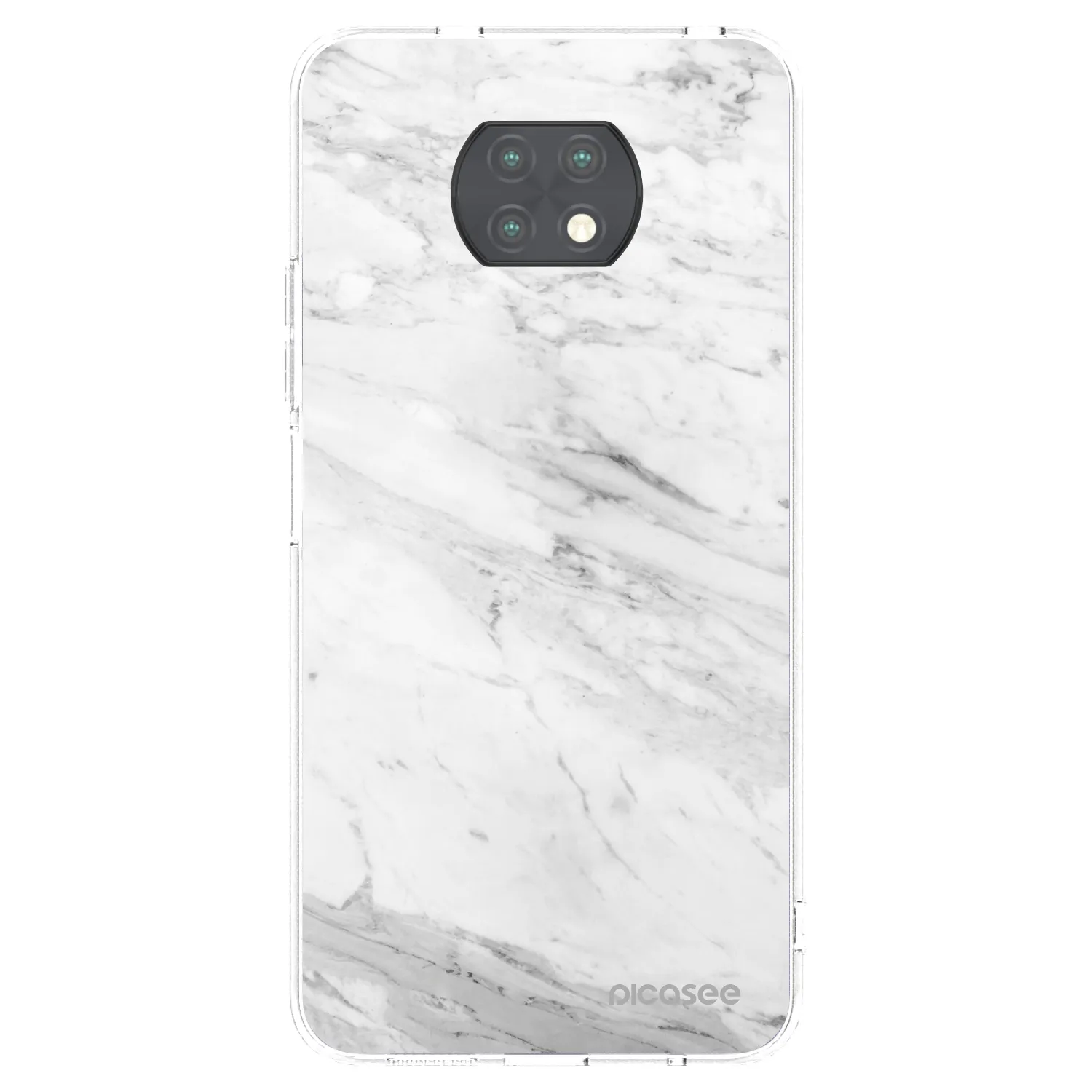 Picasee Xiaomi Redmi Note 9T Hülle - Transparentes Silikon - White marble
