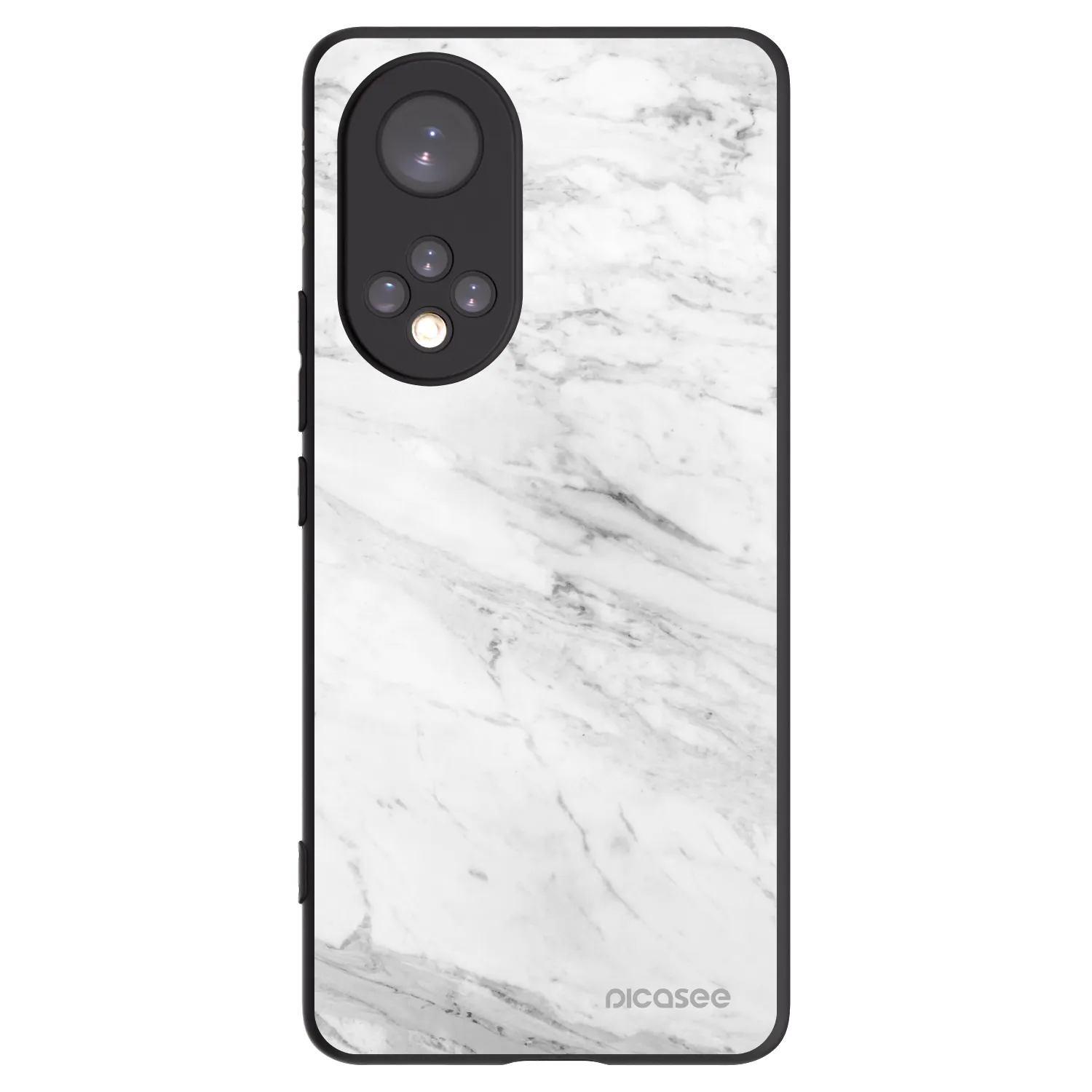 Picasee Honor 50 5G Hülle - Schwarzes Silikon - White marble
