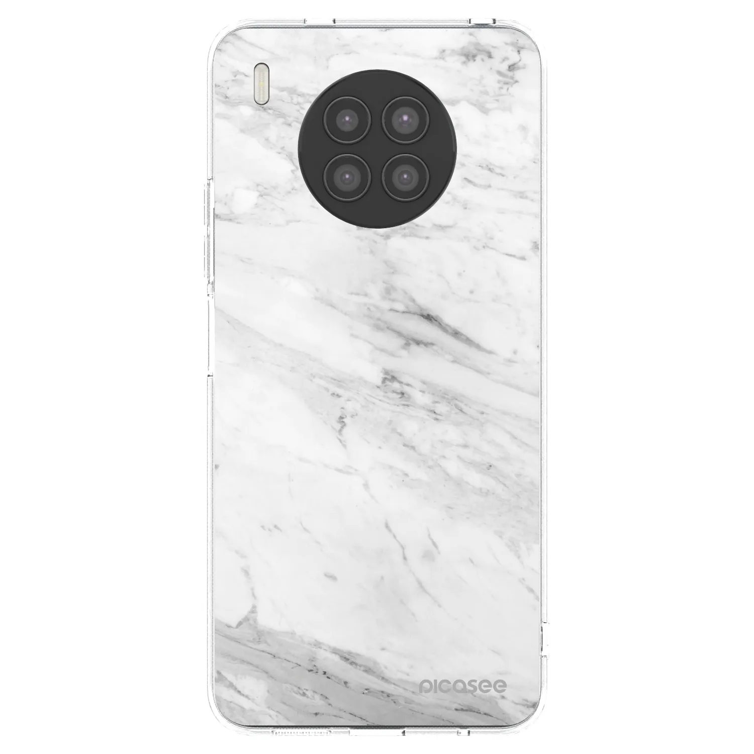 Picasee Huawei Nova 8i Hülle - Transparentes Silikon - White marble