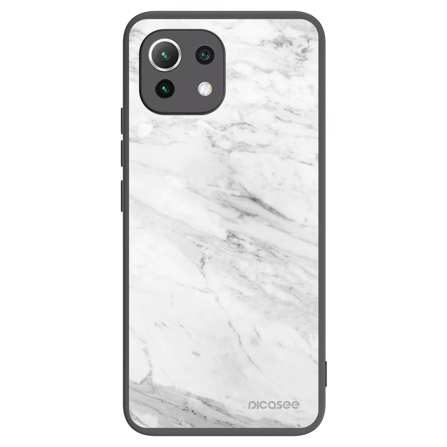 Picasee Xiaomi 11 Lite 5G NE Hülle - Schwarzes Silikon - White marble