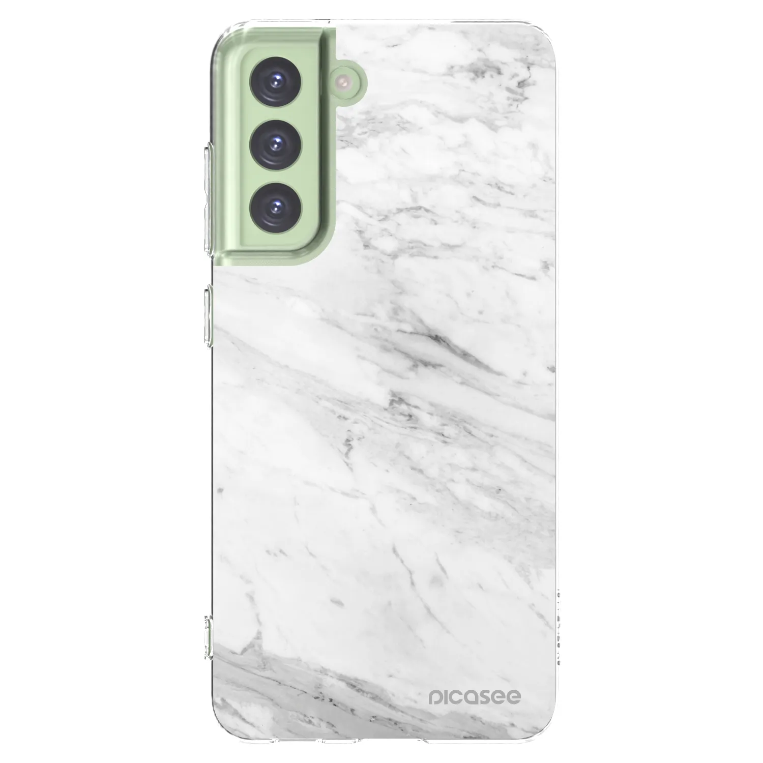 Picasee Samsung Galaxy S21 FE 5G Hülle - Transparentes Silikon - White marble