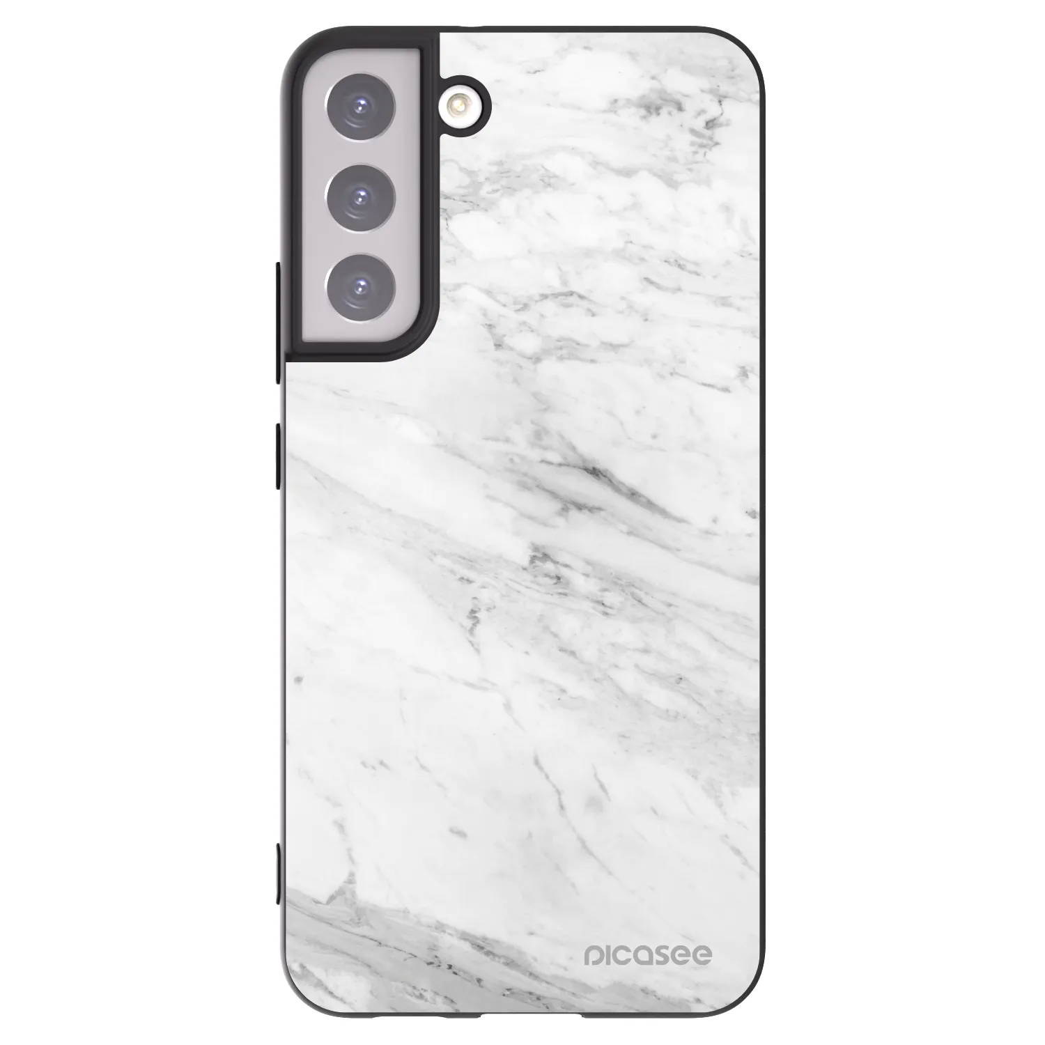 Picasee Samsung Galaxy S22+ 5G Hülle - Schwarzes Silikon - White marble