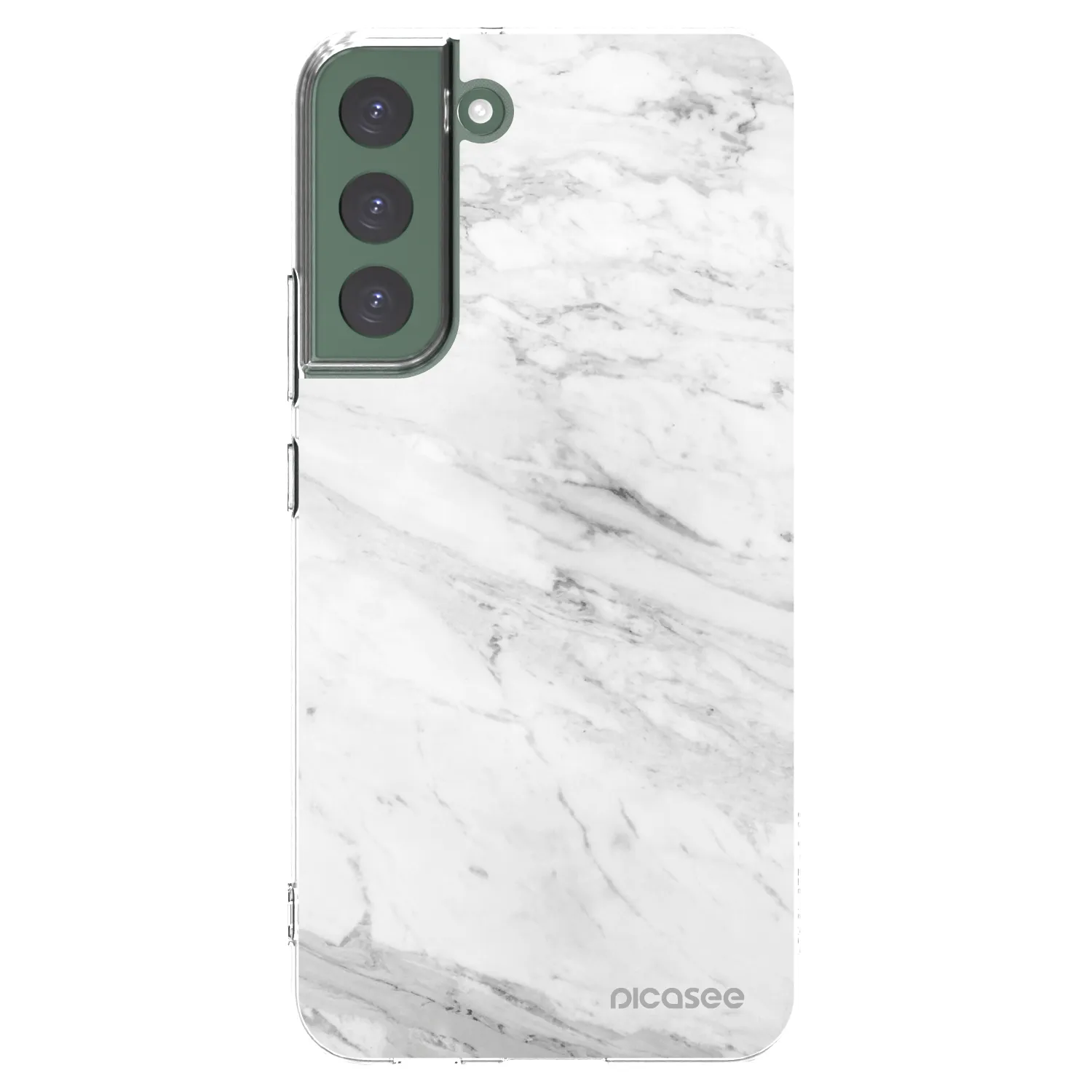 Picasee Samsung Galaxy S22+ 5G Hülle - Transparentes Silikon - White marble