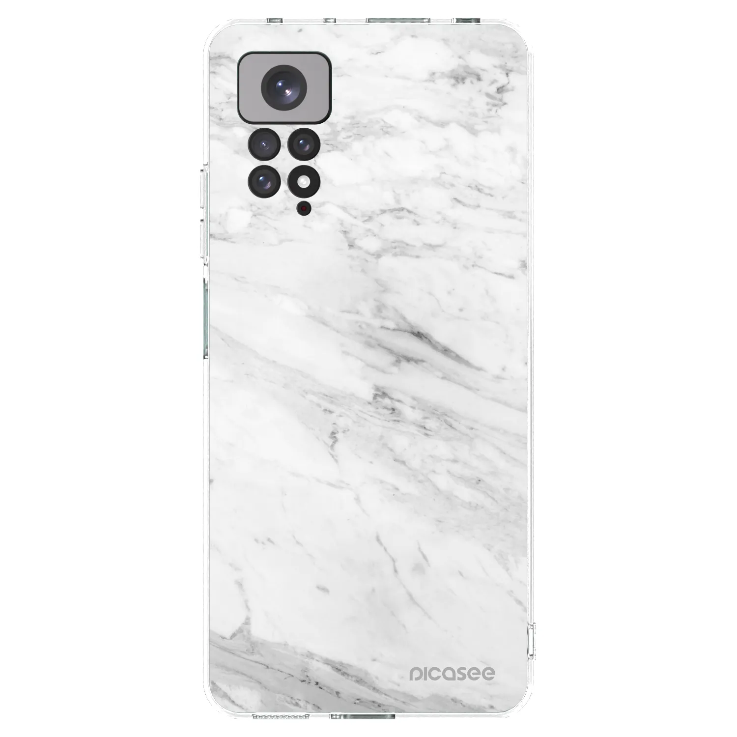 Picasee Xiaomi Redmi Note 11 Hülle - Transparentes Silikon - White marble