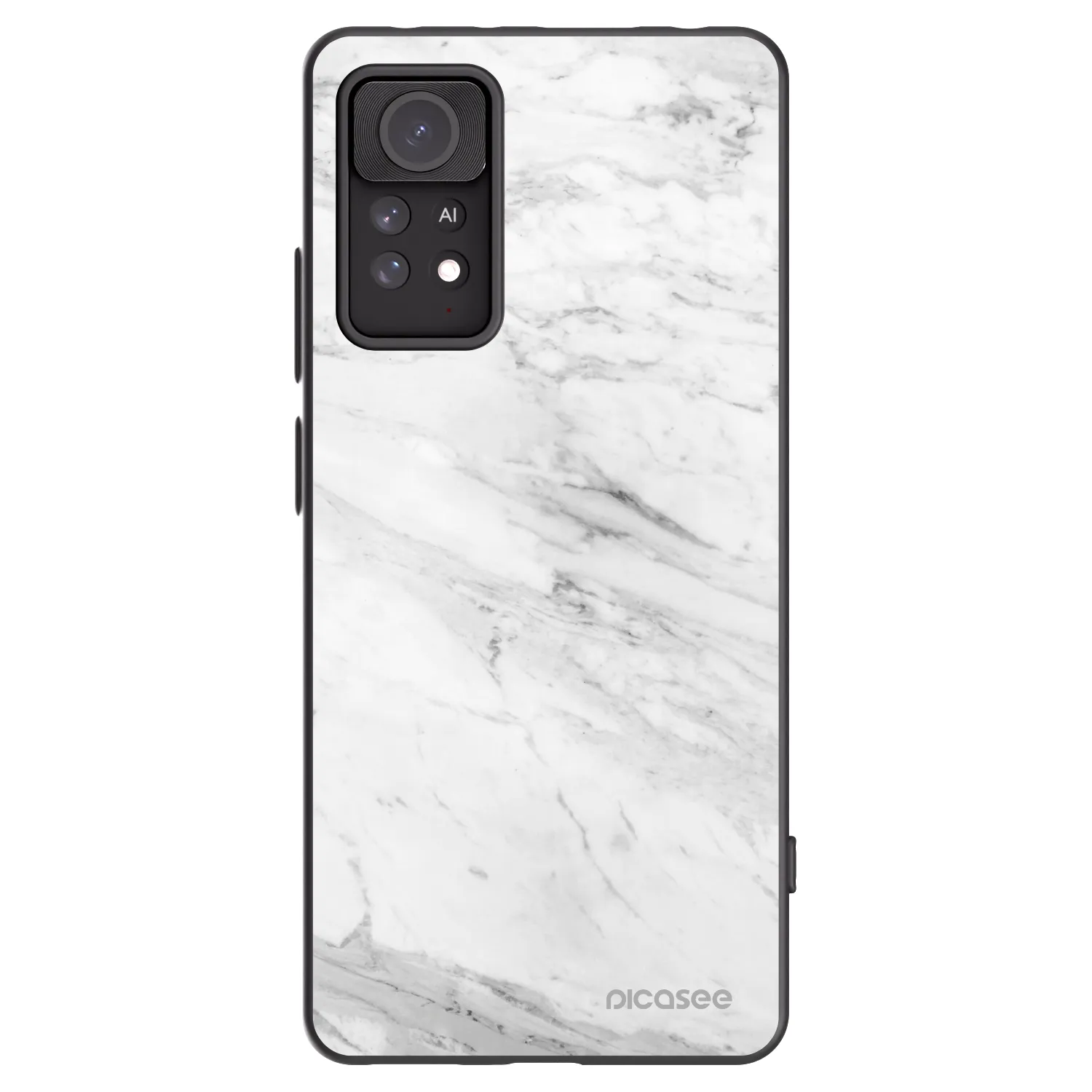 Picasee Xiaomi Redmi Note 11 Pro 5G Hülle - Schwarzes Silikon - White marble