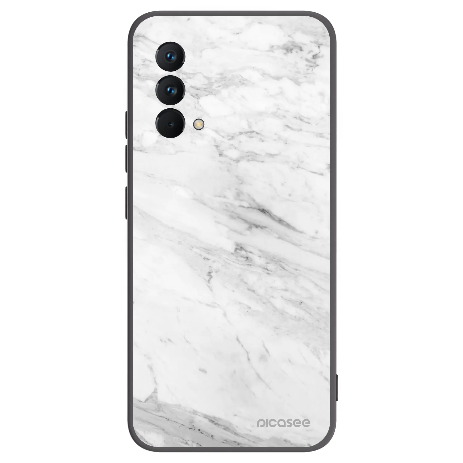 Picasee Realme GT Master Edition 5G Hülle - Schwarzes Silikon - White marble