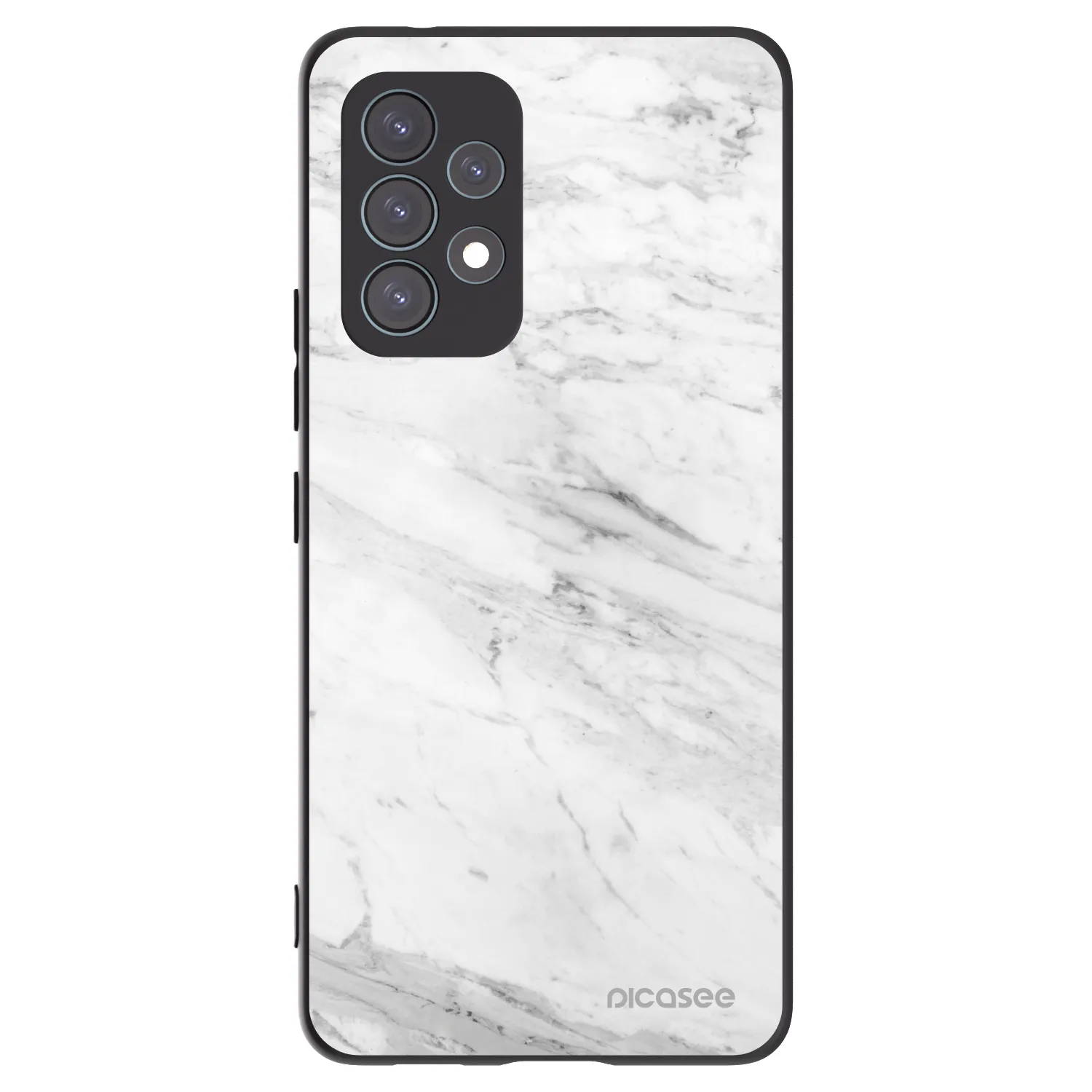 Picasee Samsung Galaxy A53 5G A536 Hülle - Schwarzes Silikon - White marble
