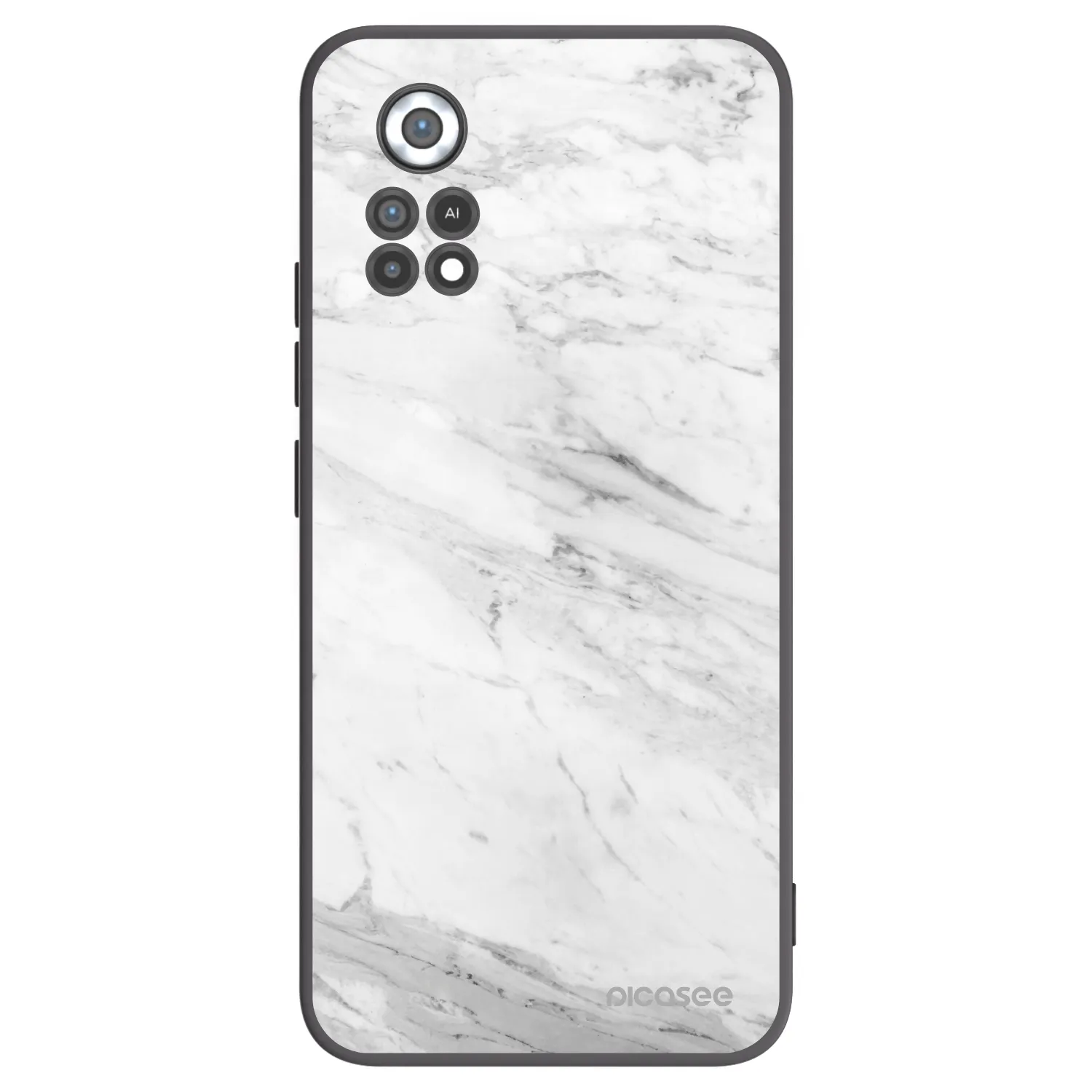Picasee Xiaomi Poco X4 Pro 5G Hülle - Schwarzes Silikon - White marble
