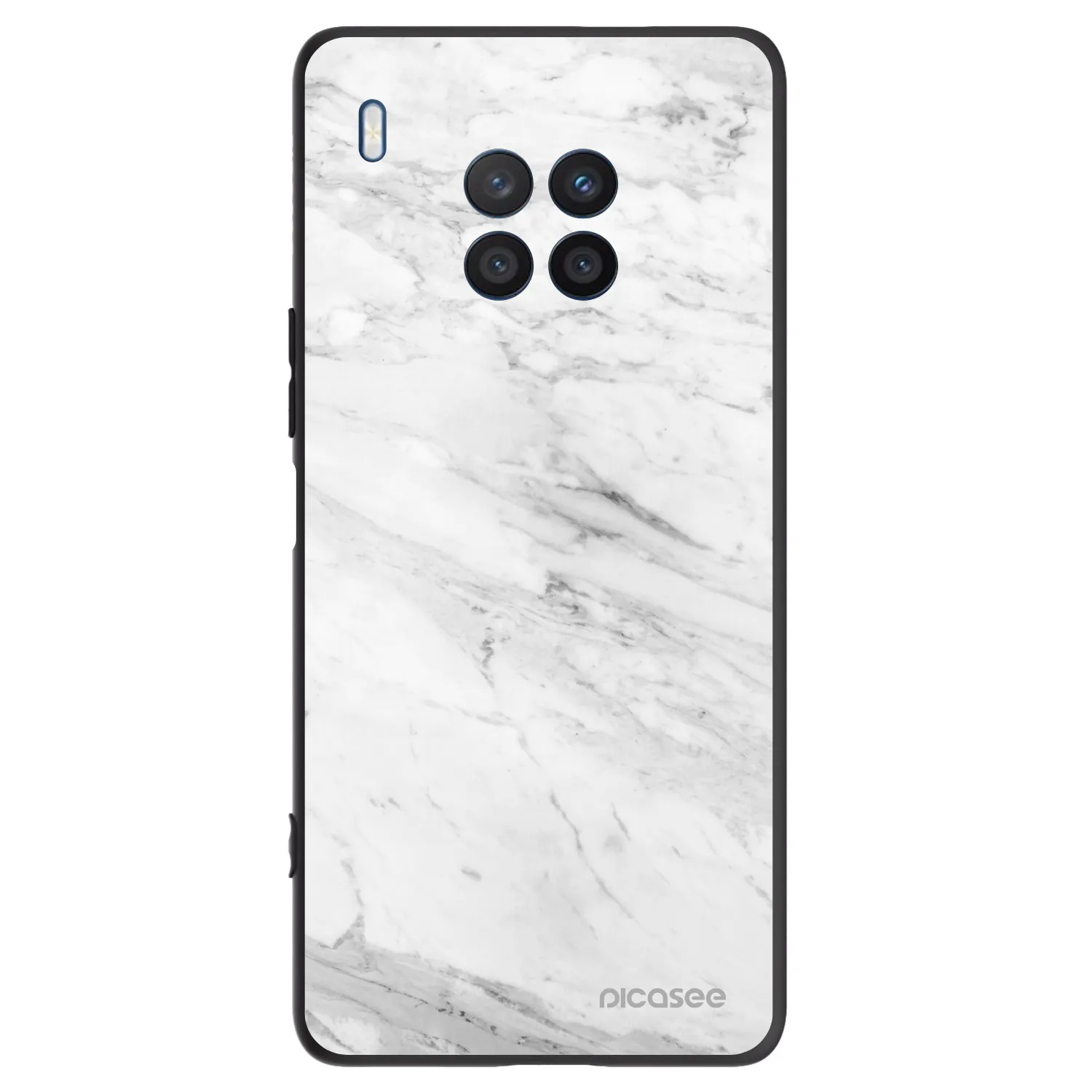 Picasee Honor 50 Lite Hülle - Schwarzes Silikon - White marble