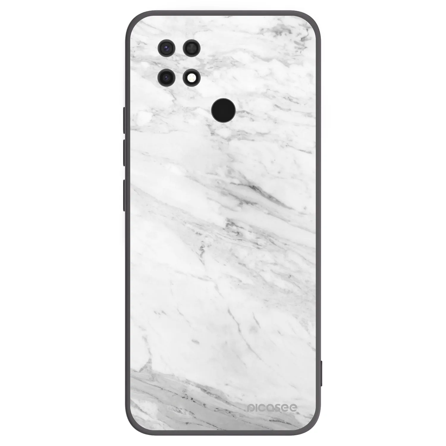 Picasee Xiaomi Redmi 10C Hülle - Schwarzes Silikon - White marble