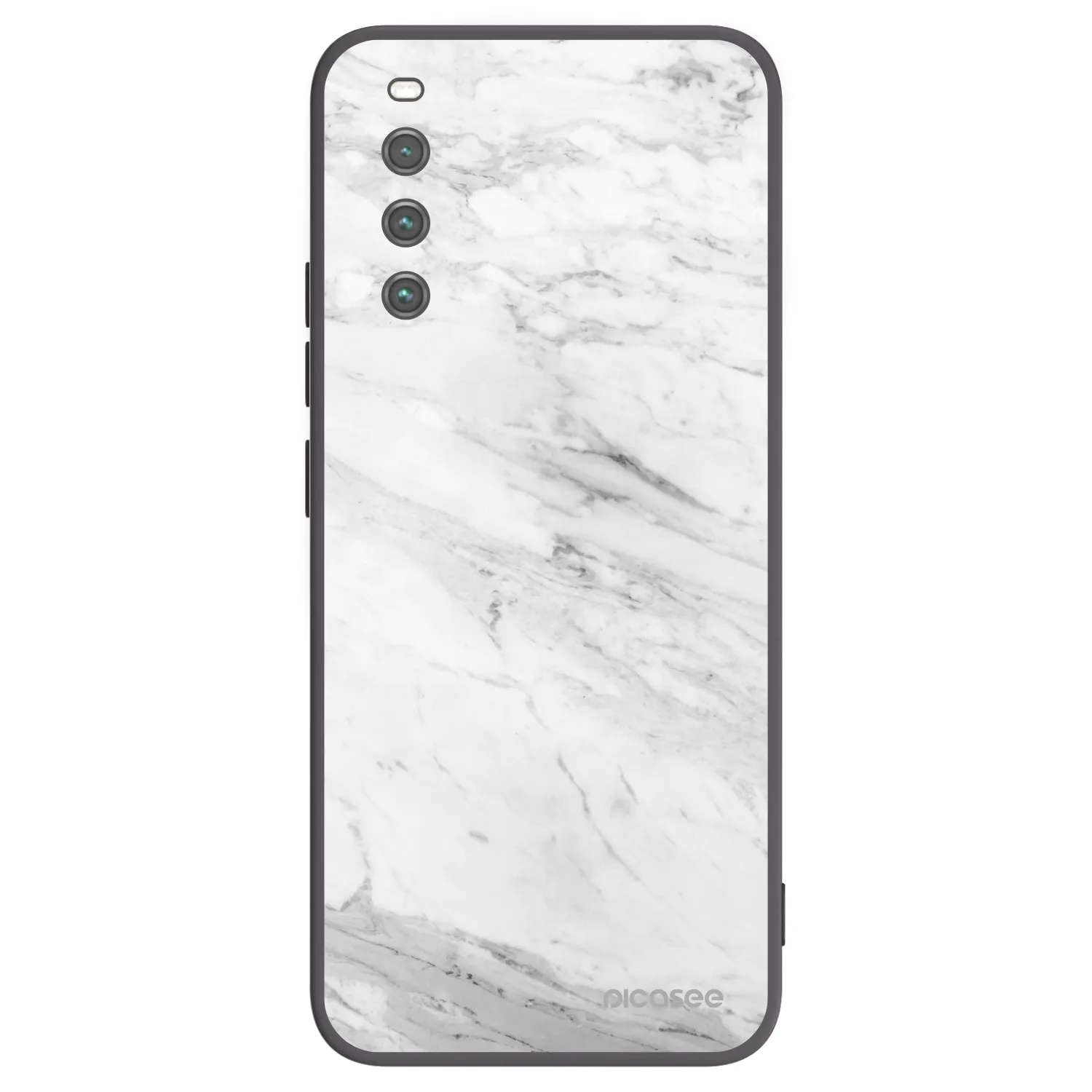 Picasee Sony Xperia 10 IV 5G Hülle - Schwarzes Silikon - White marble