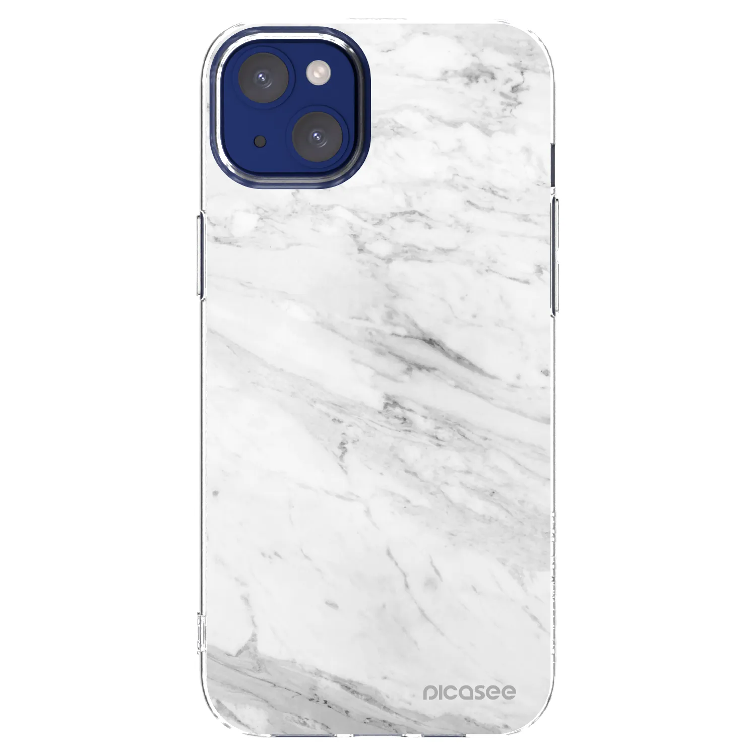 Picasee Apple iPhone 14 Plus Hülle - Transparentes Silikon - White marble
