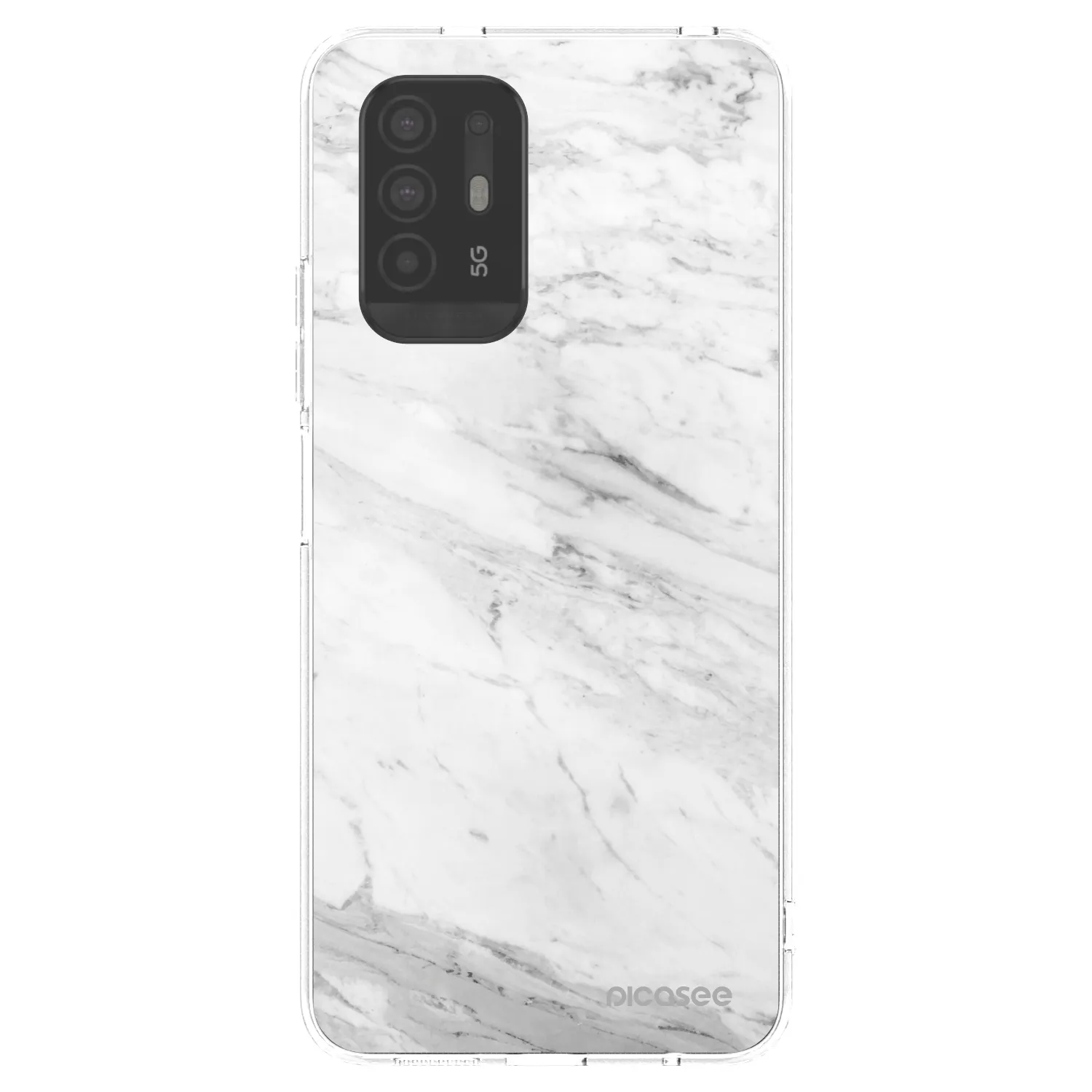 Picasee OPPO A94 5G Hülle - Transparentes Silikon - White marble