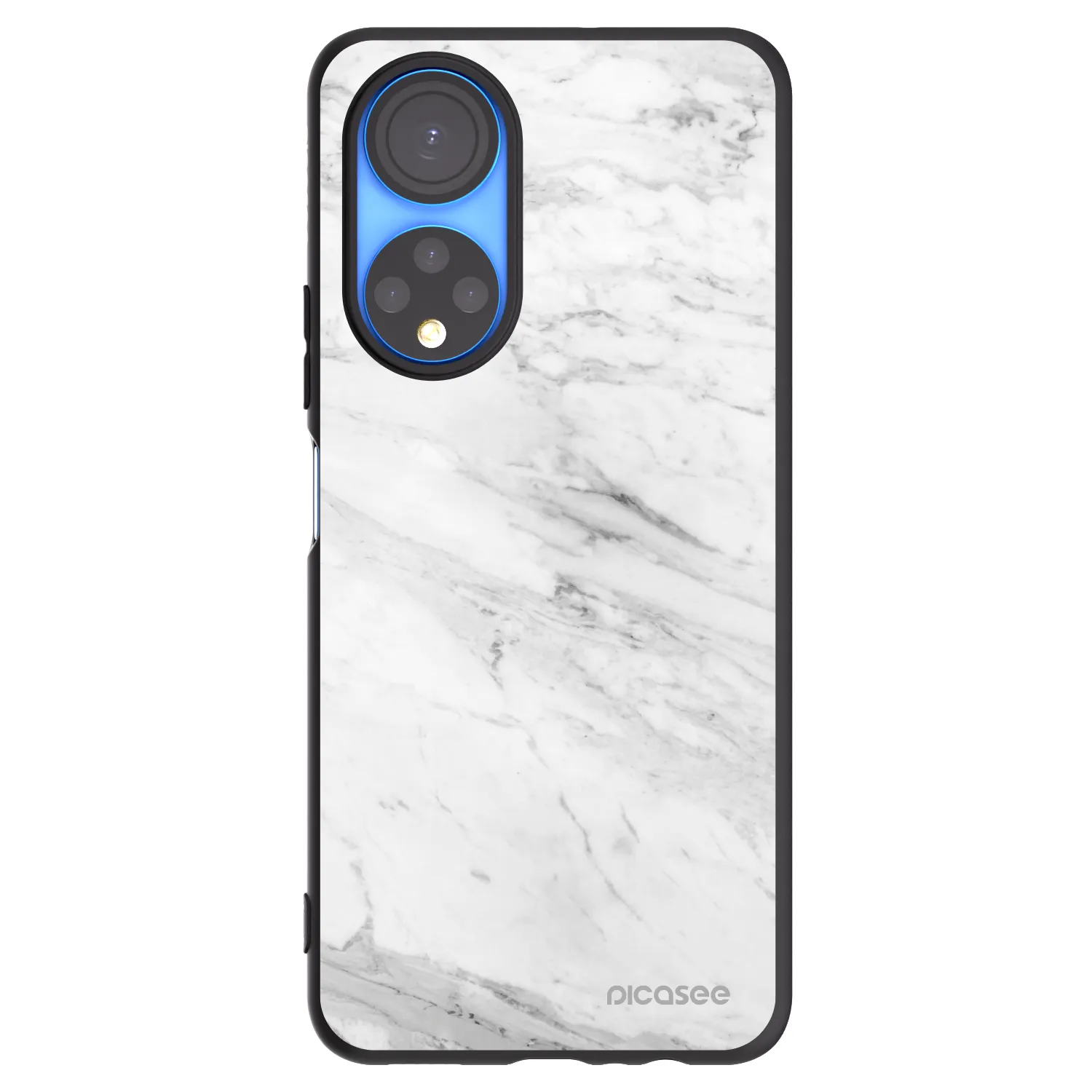 Picasee Honor X7 Hülle - Schwarzes Silikon - White marble