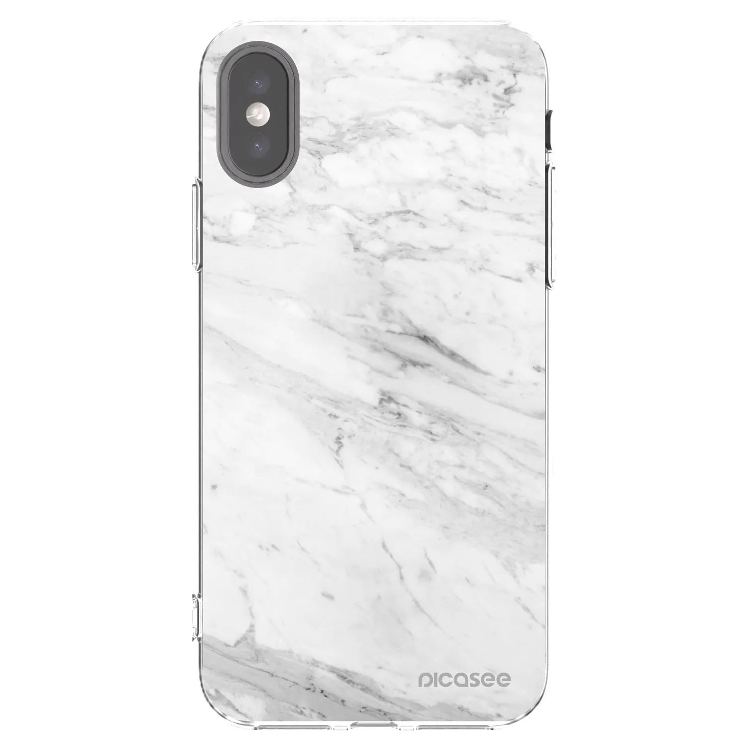 Picasee Apple iPhone X/XS Hülle - Transparentes Silikon - White marble