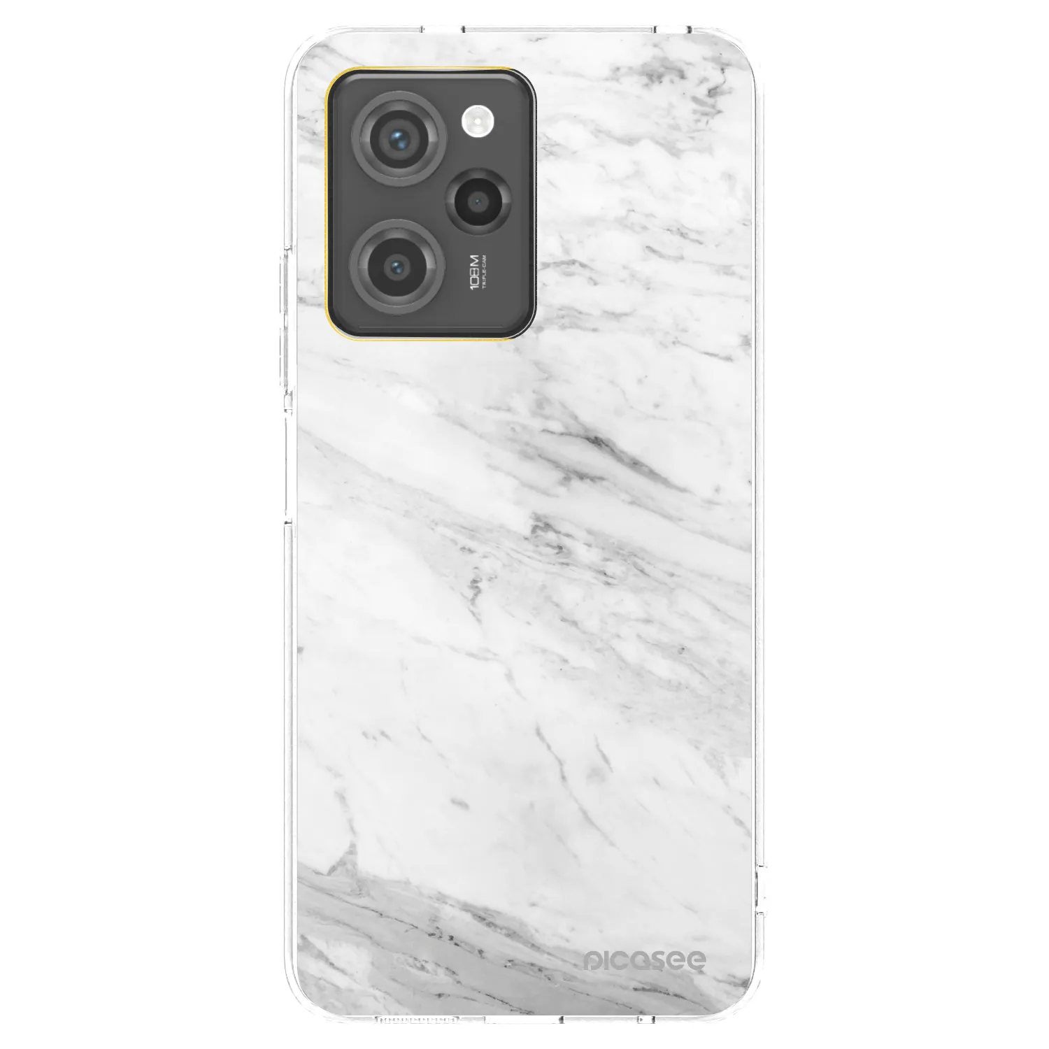 Picasee Xiaomi Poco X5 Pro Hülle - Schwarzes Silikon - White marble