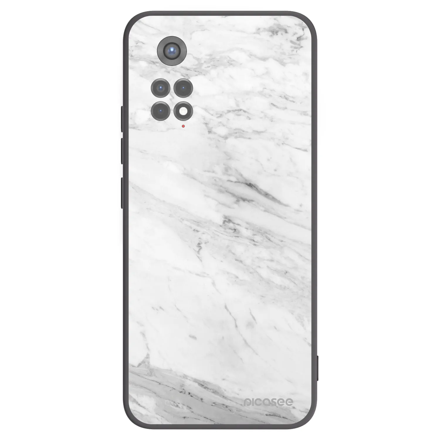Picasee Xiaomi Redmi Note 11S 5G Hülle - Schwarzes Silikon - White marble