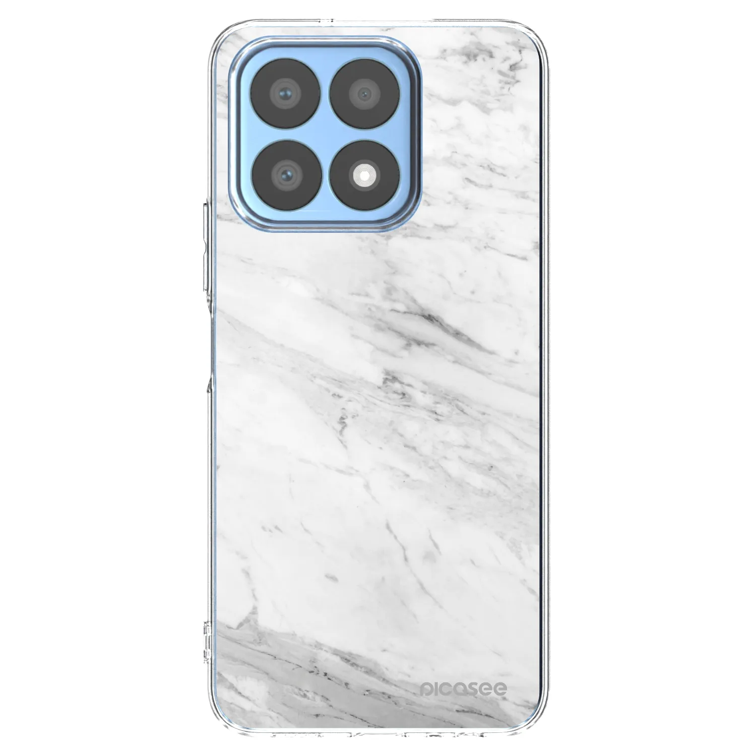 Picasee Honor X8a Hülle - Transparentes Silikon - White marble