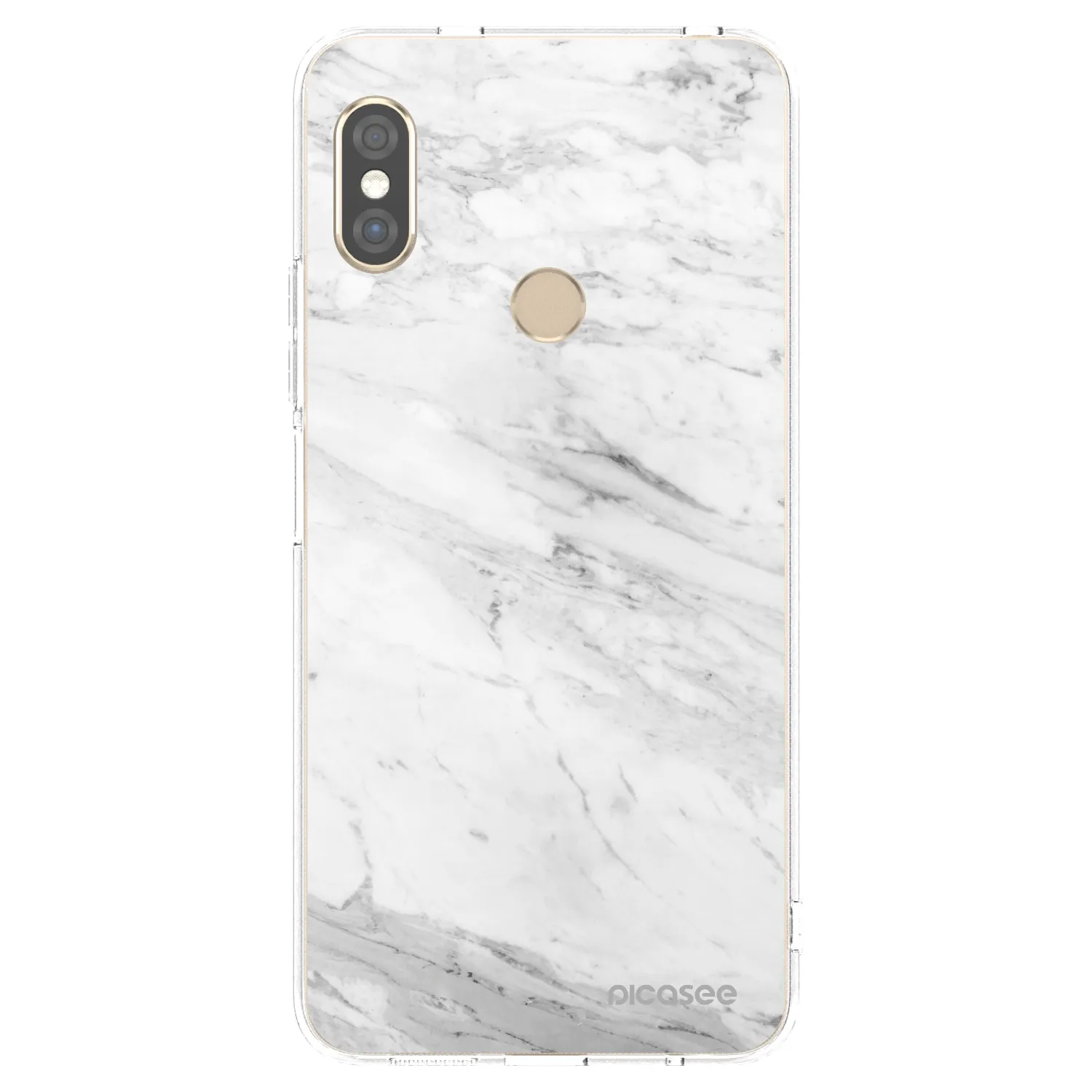 Picasee Xiaomi Redmi Note 5 Global Hülle - Transparentes Silikon - White marble