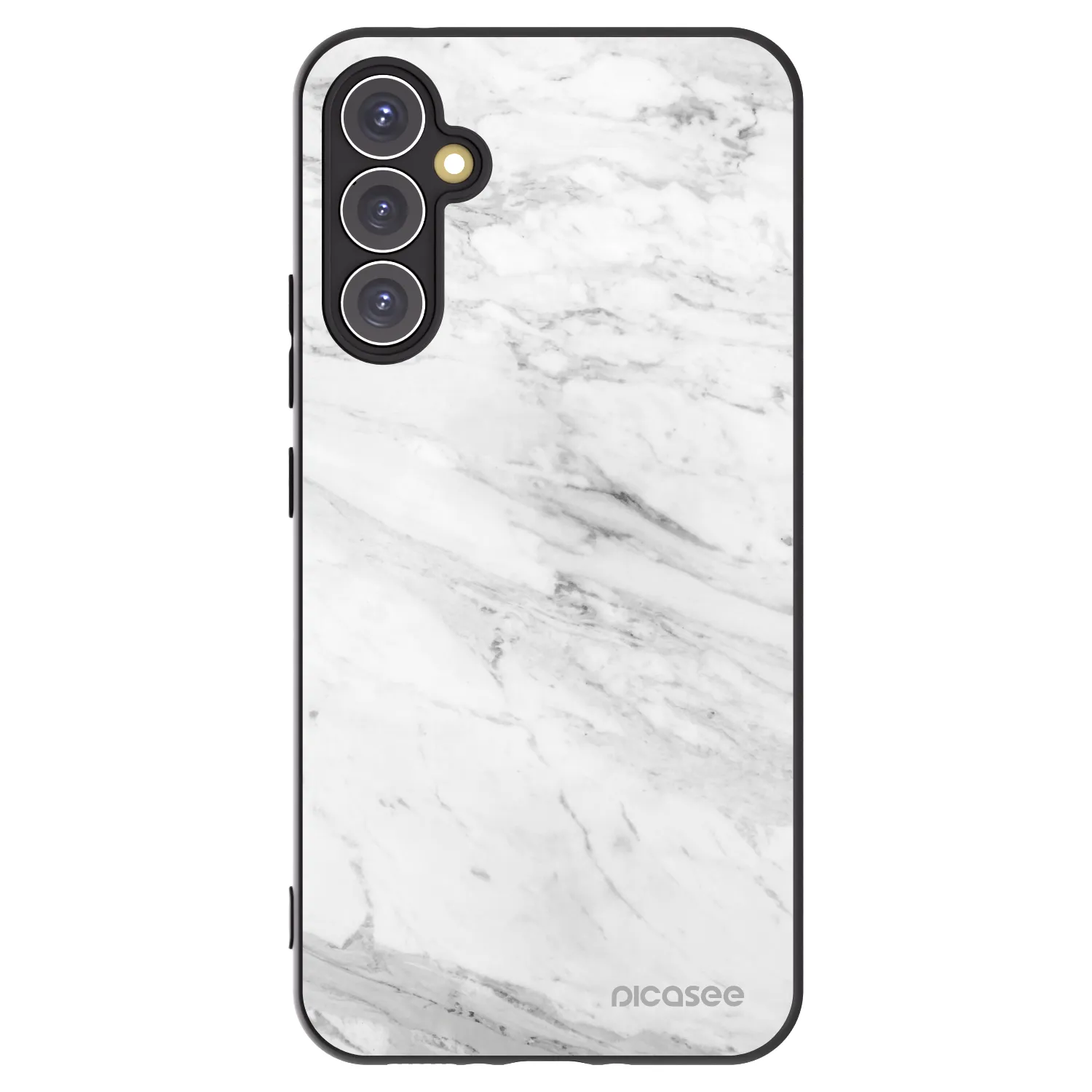 Picasee Samsung Galaxy A34 5G A346B Hülle - Schwarzes Silikon - White marble