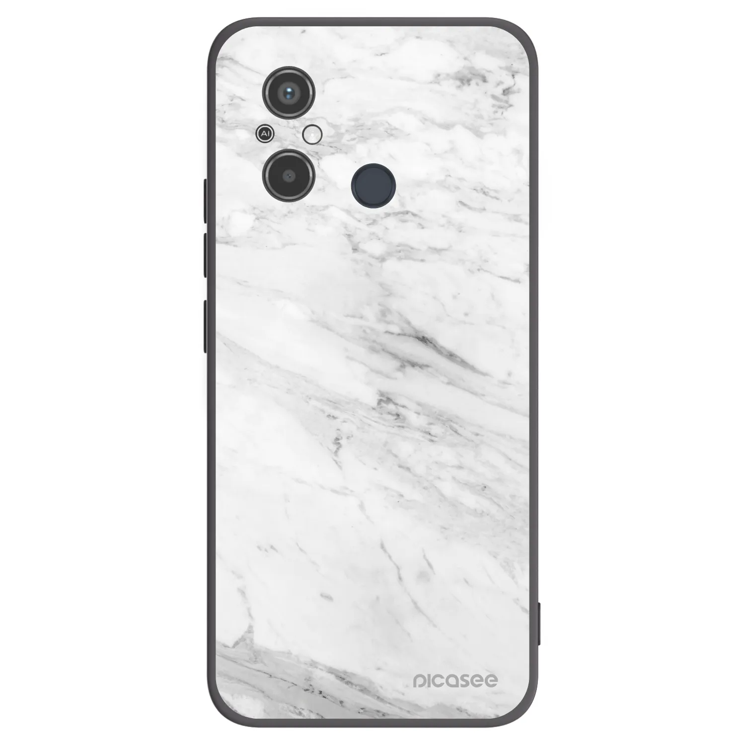 Picasee Xiaomi Redmi 12C Hülle - Schwarzes Silikon - White marble