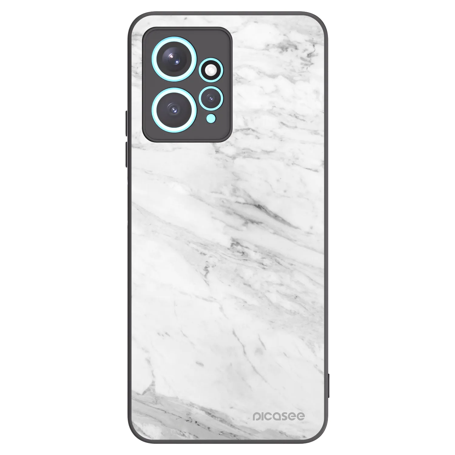 Picasee Xiaomi Redmi Note 12 4G Hülle - Schwarzes Silikon - White marble