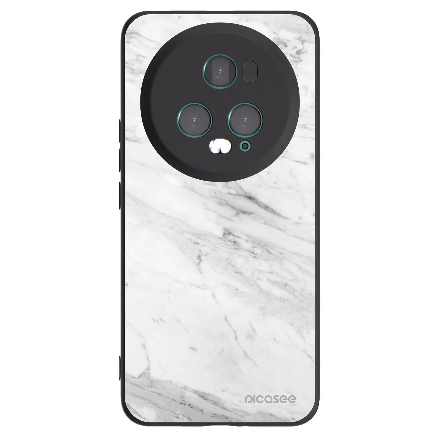 Picasee Honor Magic5 Pro Hülle - Schwarzes Silikon - White marble