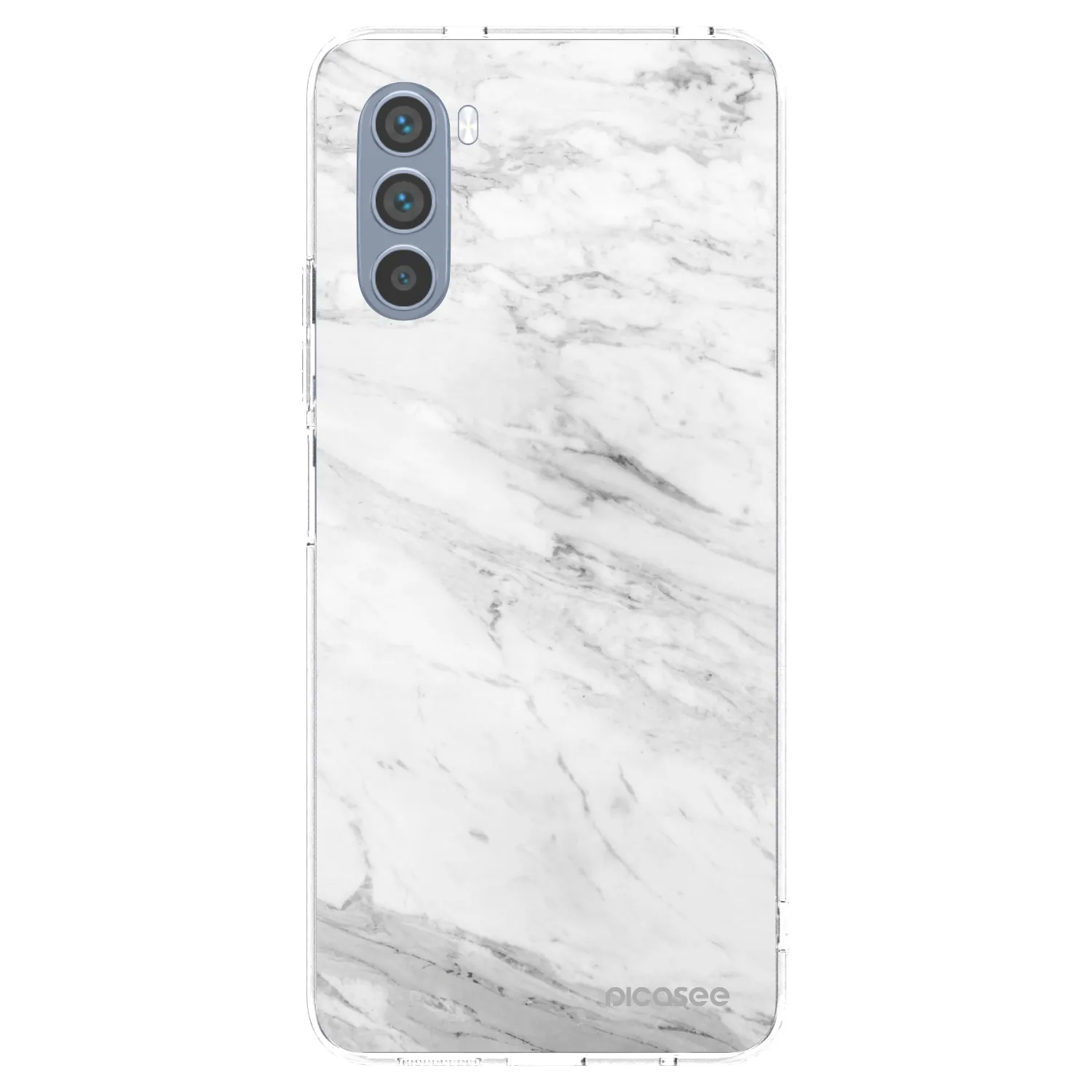 Picasee Motorola Moto G62 Hülle - Transparentes Silikon - White marble