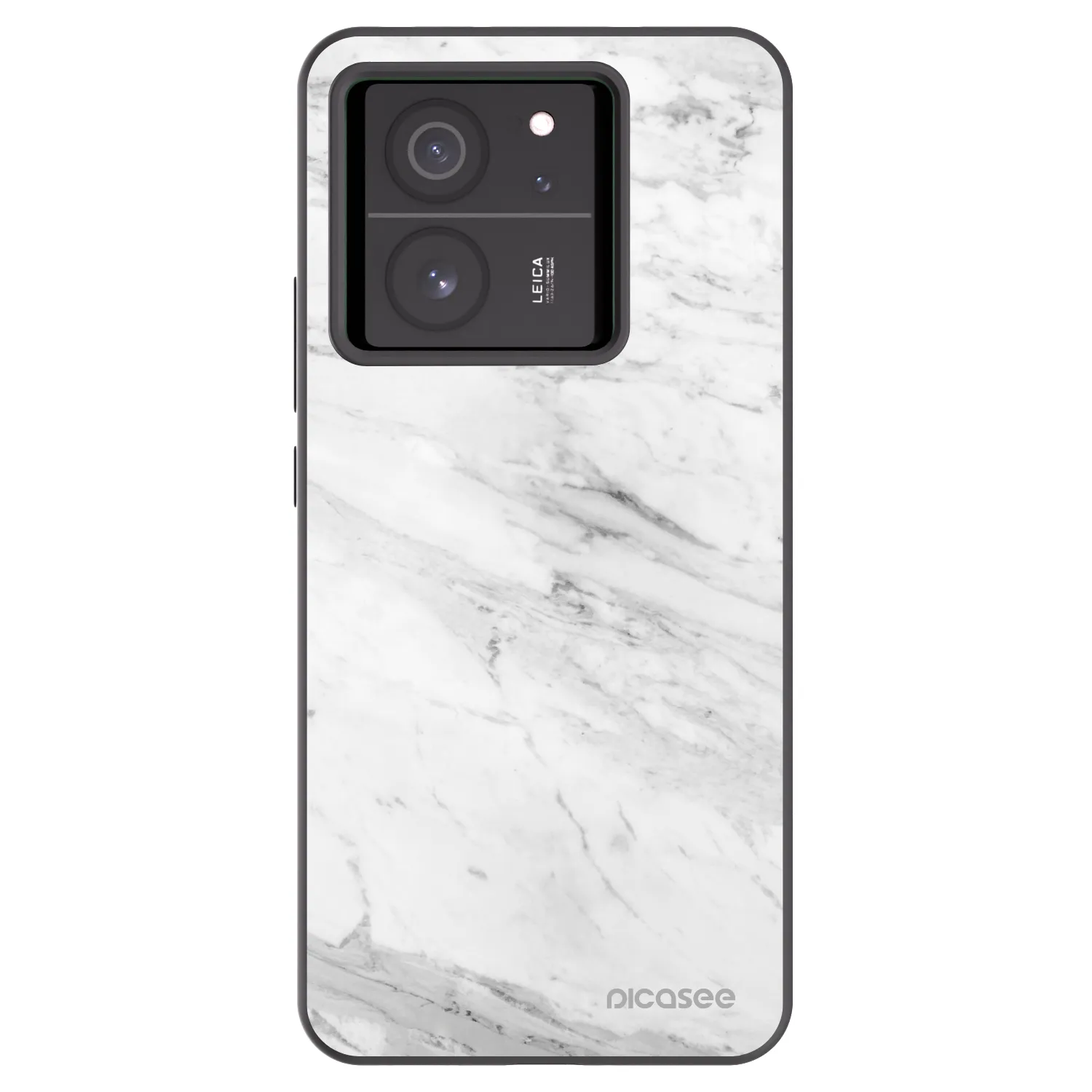Picasee Xiaomi 13T Hülle - Schwarzes Silikon - White marble
