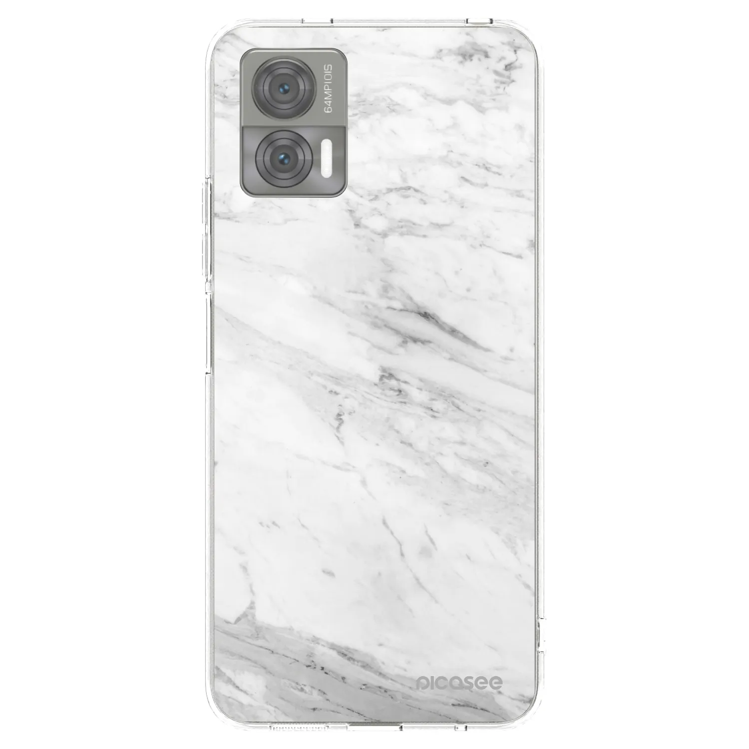 Picasee Motorola Edge 30 Neo Hülle - Transparentes Silikon - White marble
