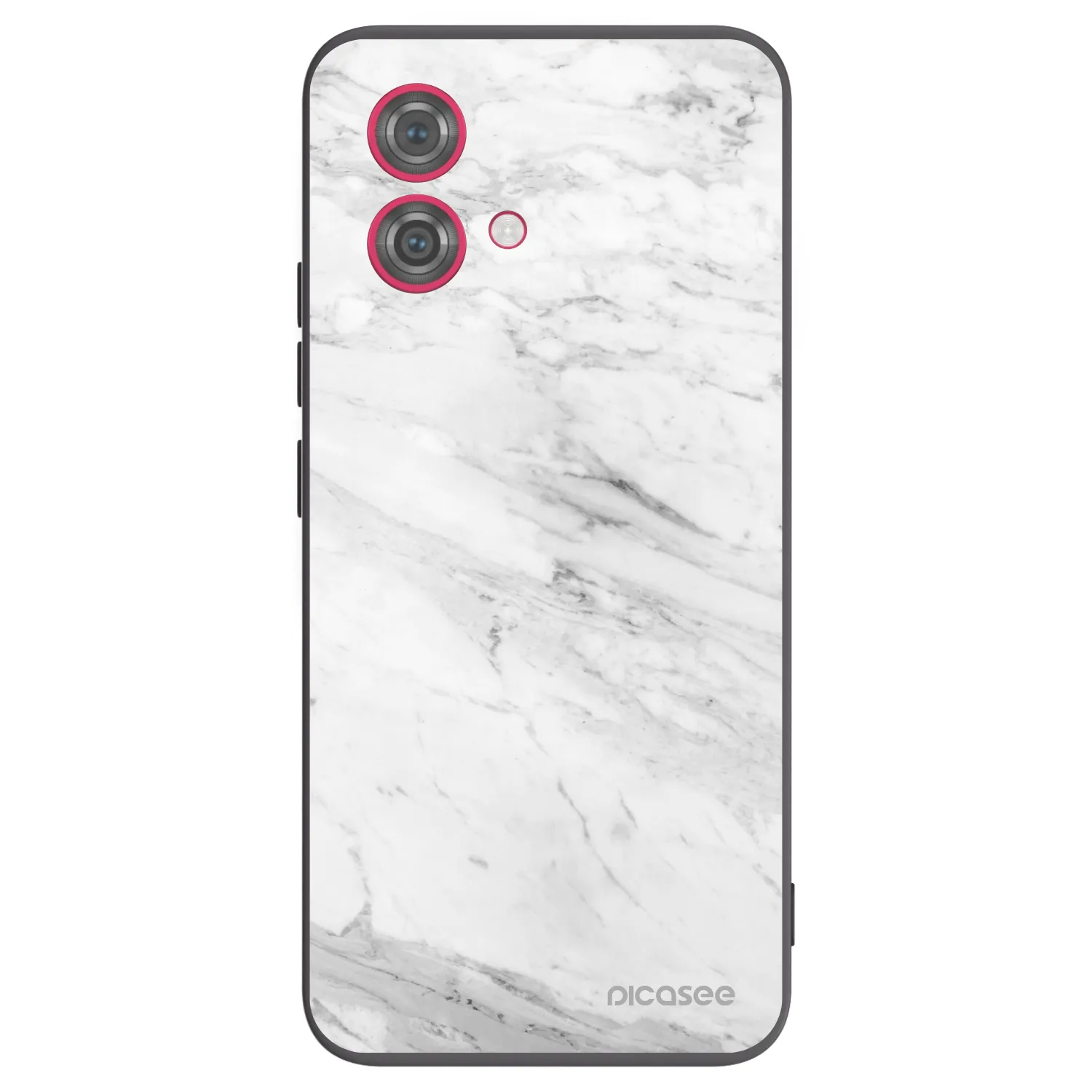 Picasee Motorola Moto G84 5G Hülle - Schwarzes Silikon - White marble