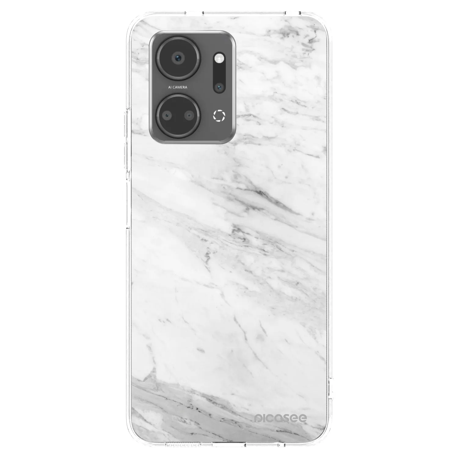 Picasee Honor X7a Hülle - Transparentes Silikon - White marble