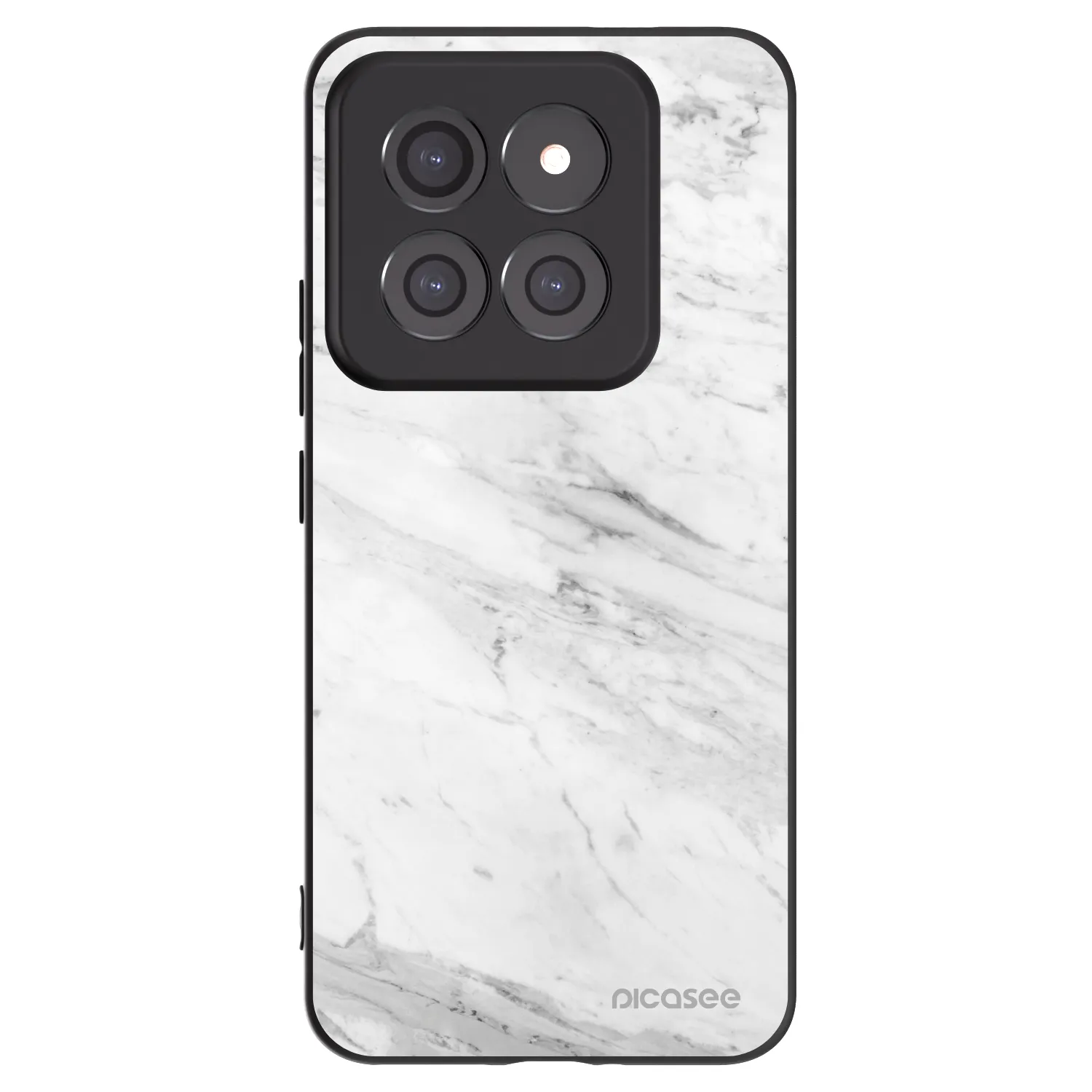Picasee Xiaomi 14 Pro Hülle - Schwarzes Silikon - White marble