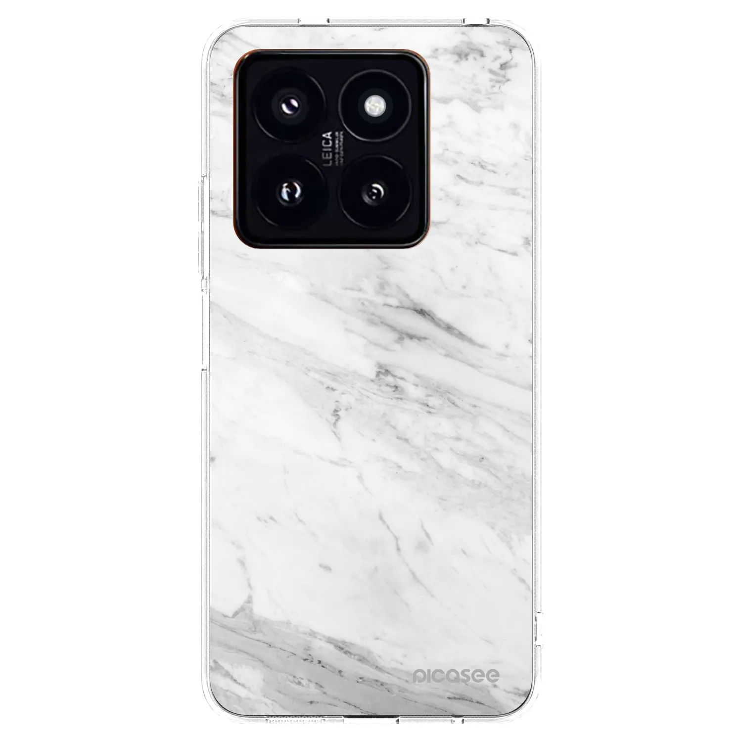 Picasee Xiaomi 14 Pro Hülle - Transparentes Silikon - White marble