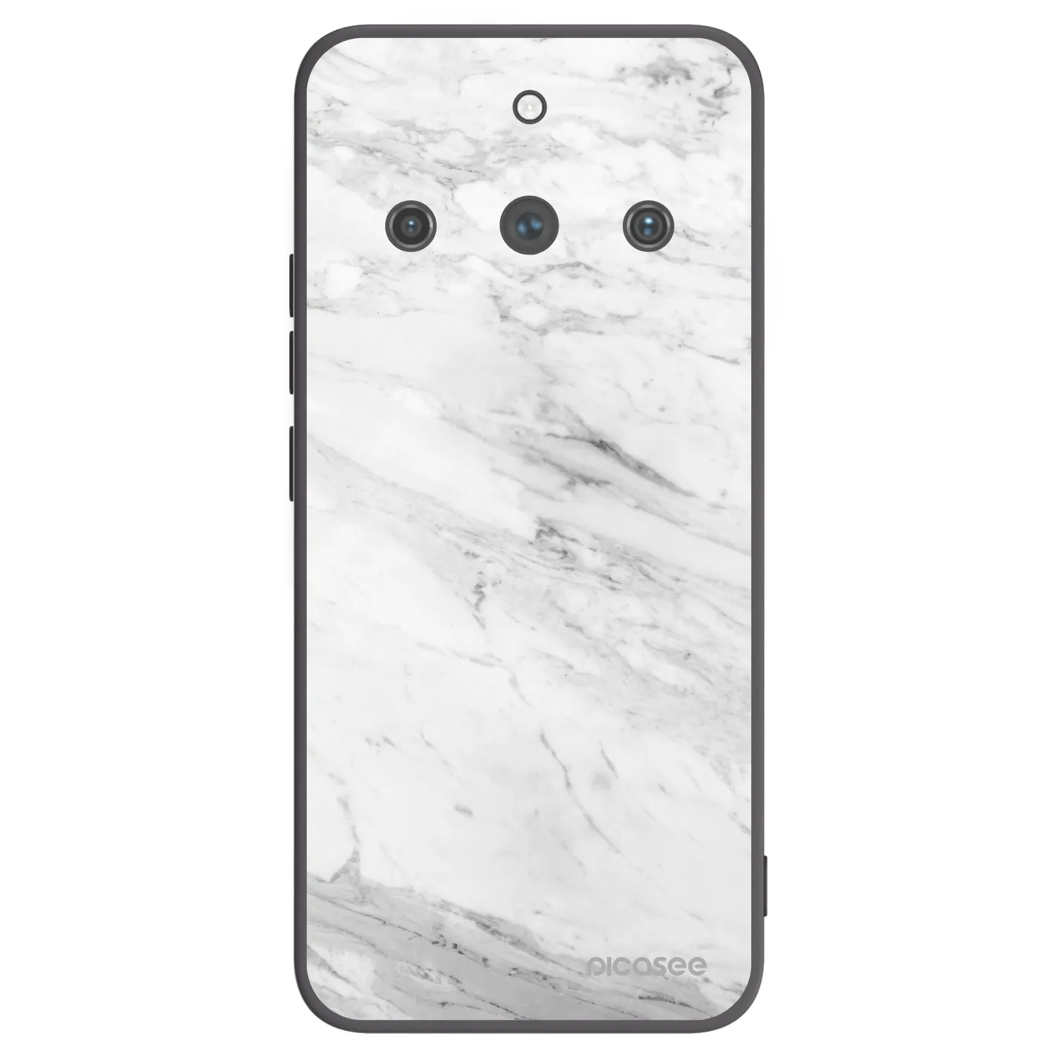 Picasee Realme 11 Pro+ Hülle - Schwarzes Silikon - White marble