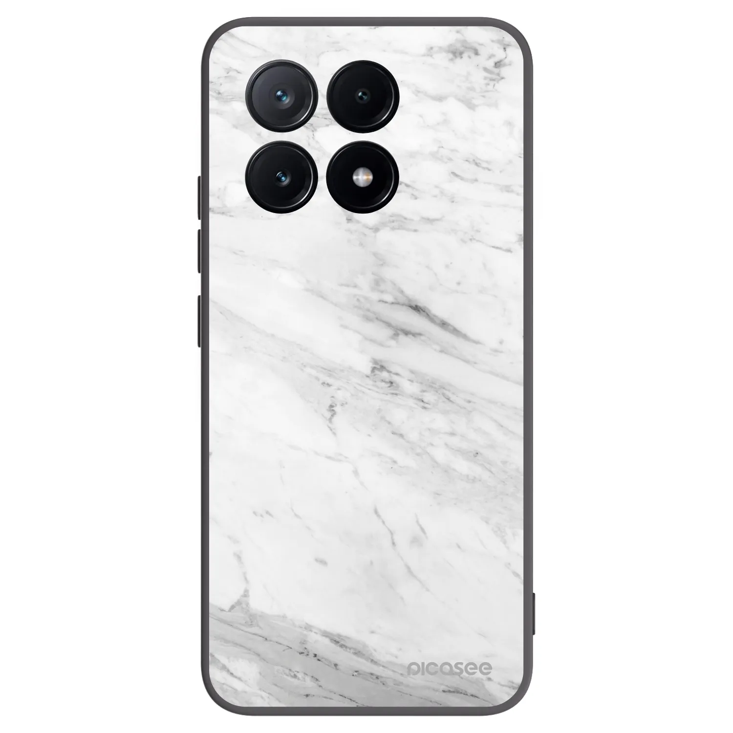 Picasee Xiaomi Poco X6 Pro Hülle - Schwarzes Silikon - White marble