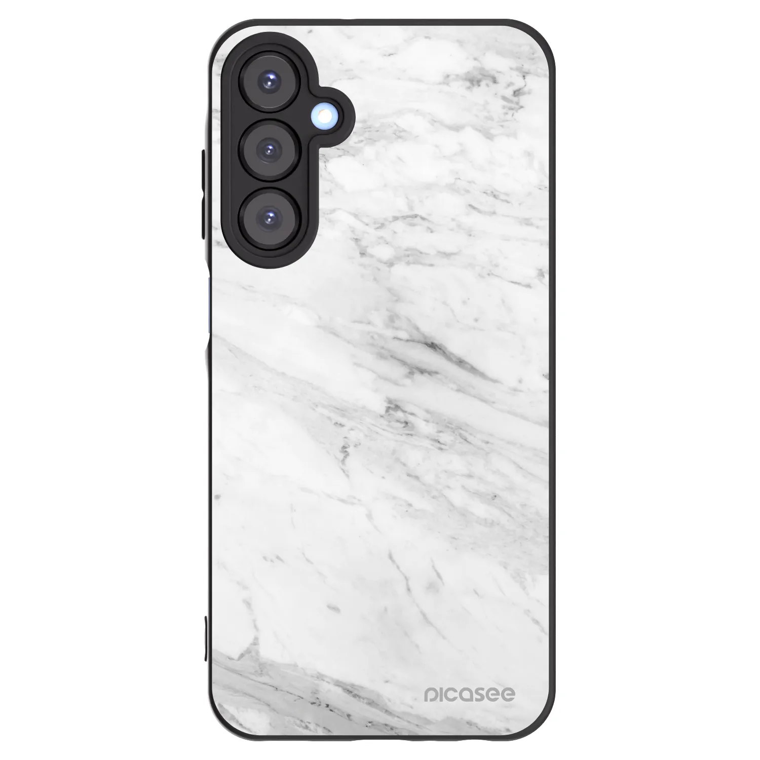 Picasee Samsung Galaxy A25 A256B 5G Hülle - Schwarzes Silikon - White marble