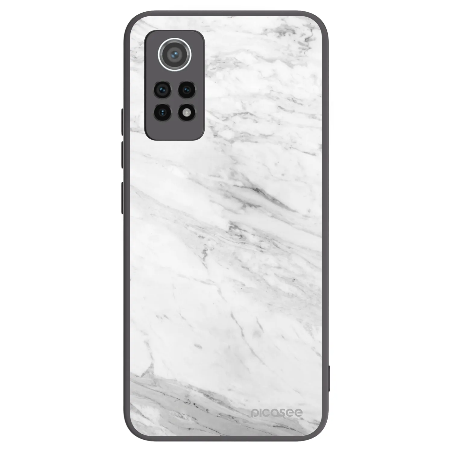 Picasee Xiaomi Redmi Note 12 Pro 4G Hülle - Schwarzes Silikon - White marble