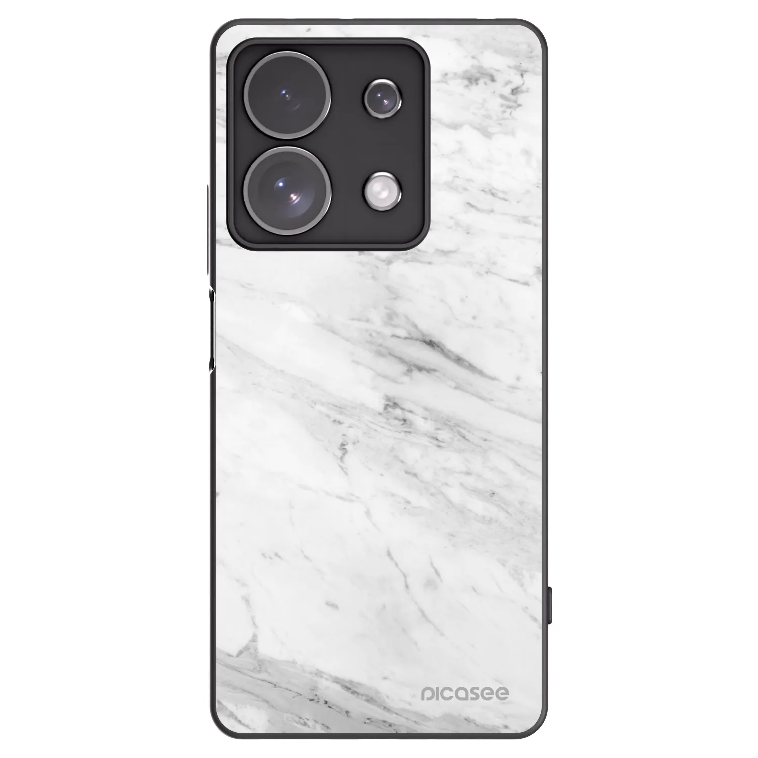 Picasee Xiaomi Redmi Note 13 Pro 4G Hülle - Schwarzes Silikon - White marble